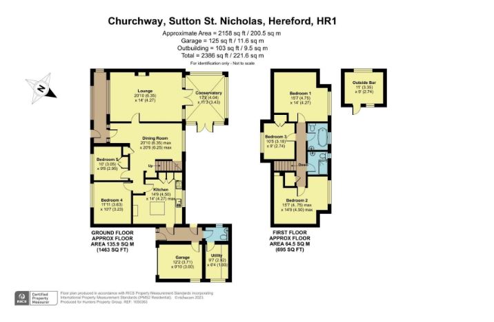 5 bed detached house for sale in Churchway, Hereford - Property floorplan