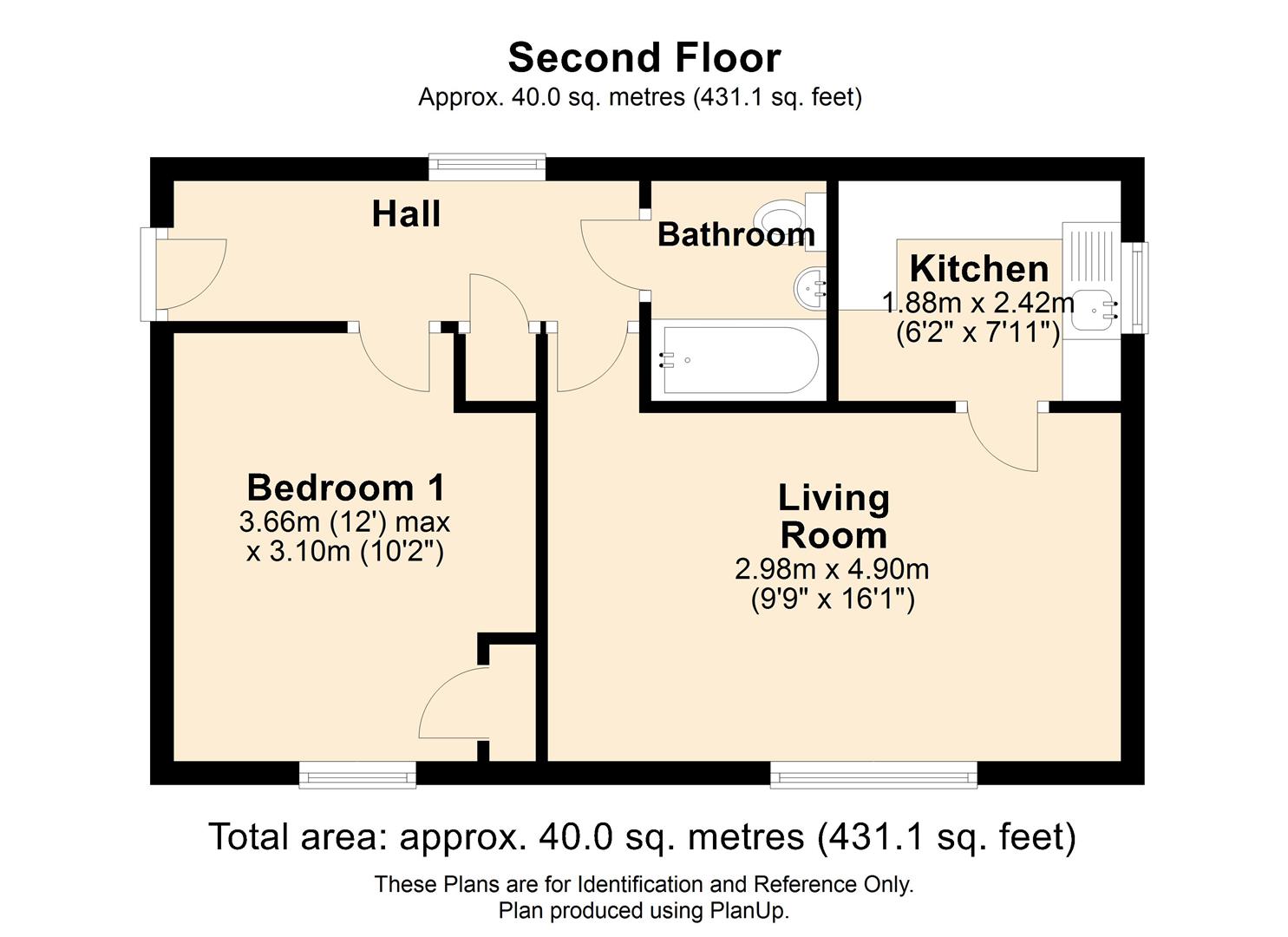 1 bed apartment for sale in Nicholson Court, Hereford - Property floorplan