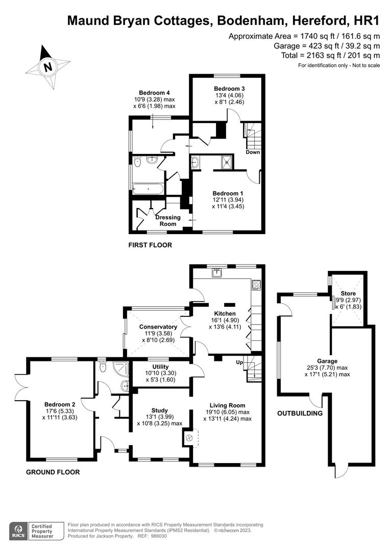 4 bed semi-detached house for sale in Bodenham, Hereford - Property floorplan