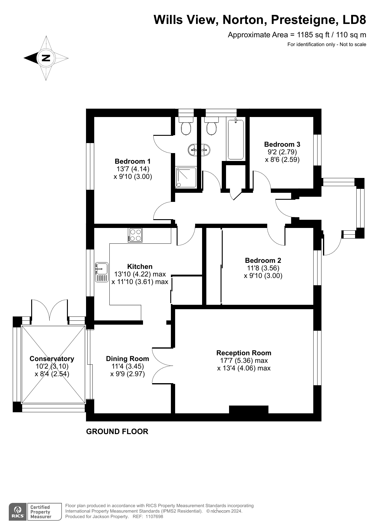 3 bed detached bungalow for sale in Norton, Presteigne - Property floorplan