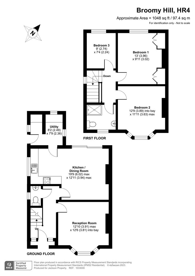 3 bed semi-detached house for sale in Broomy Hill, Hereford - Property floorplan