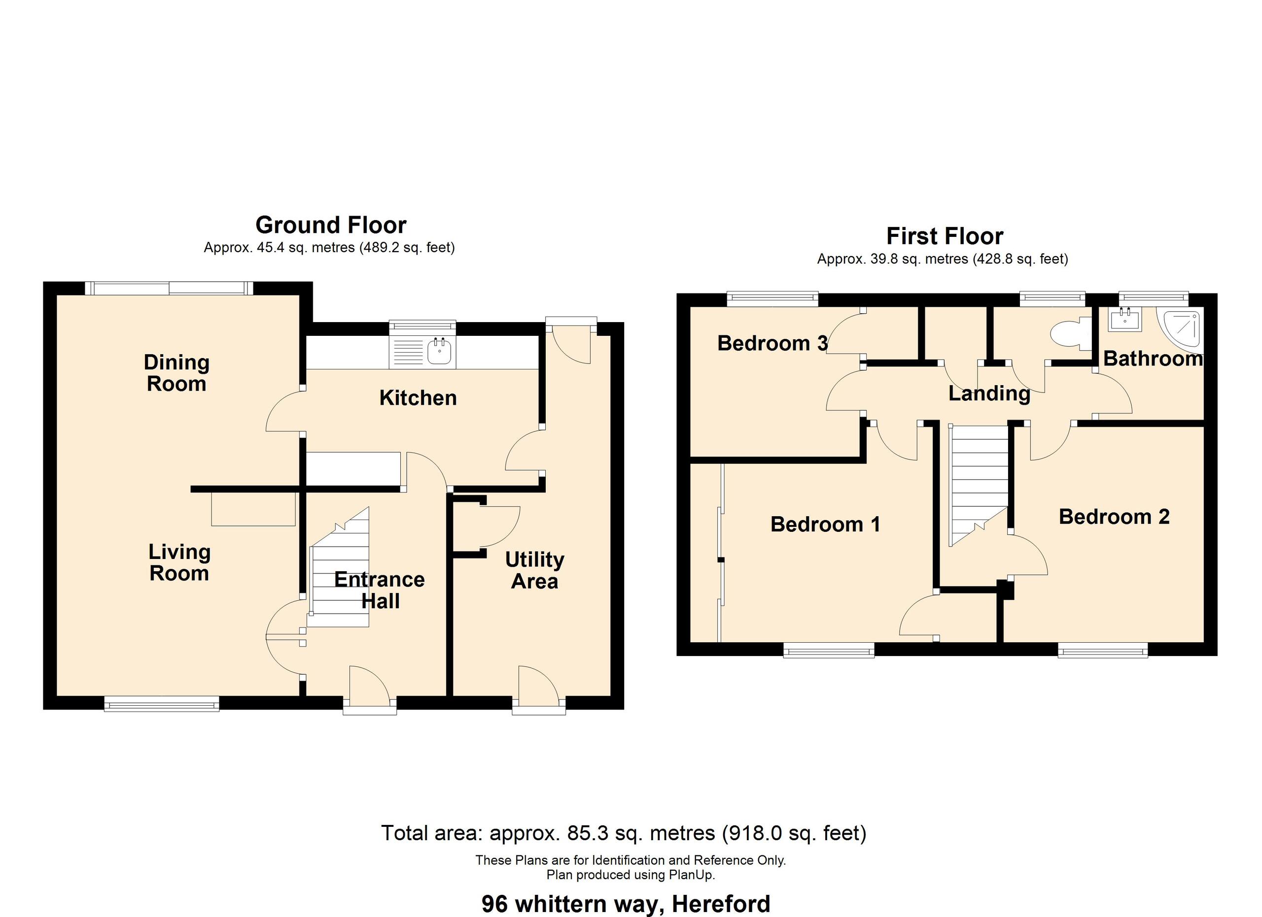 3 bed terraced house for sale in Whittern Way, Hereford - Property floorplan