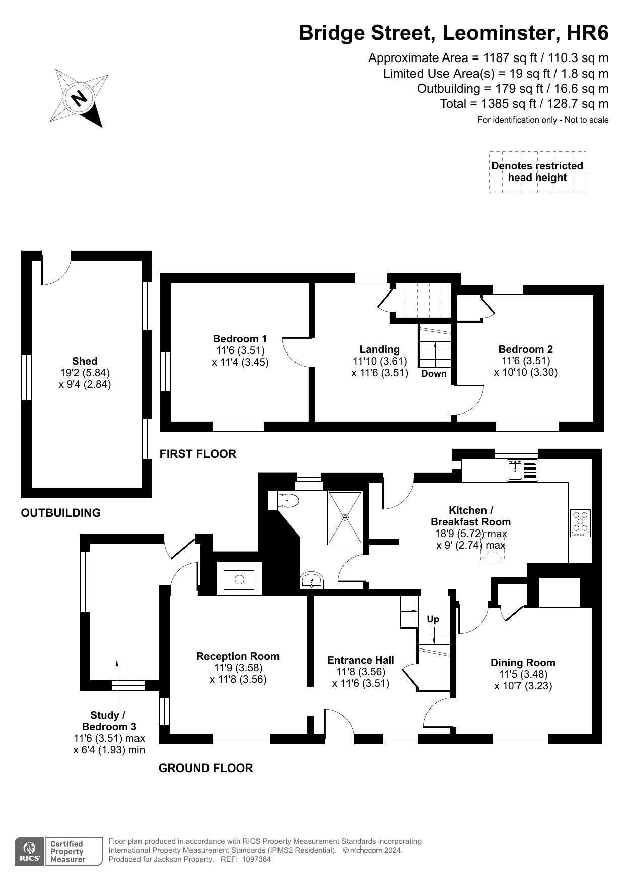 3 bed cottage for sale in Bridge Street, Leominster - Property floorplan