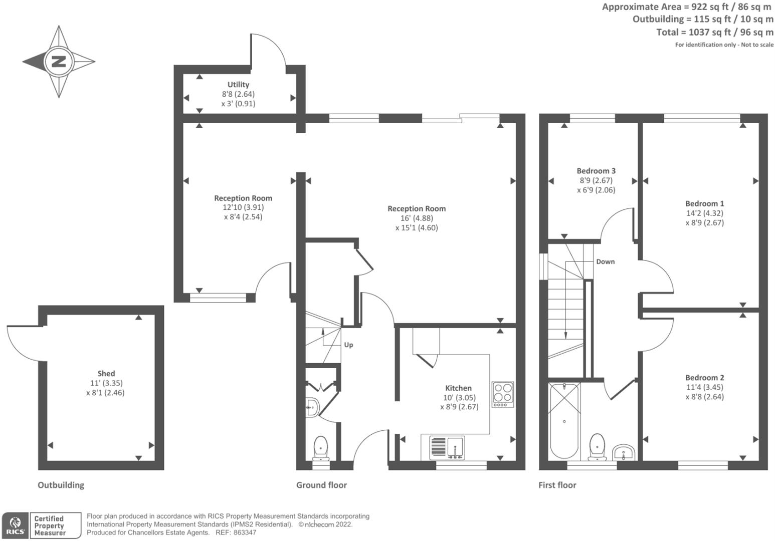 3 bed semi-detached house for sale in Middlemarsh, Leominster - Property floorplan