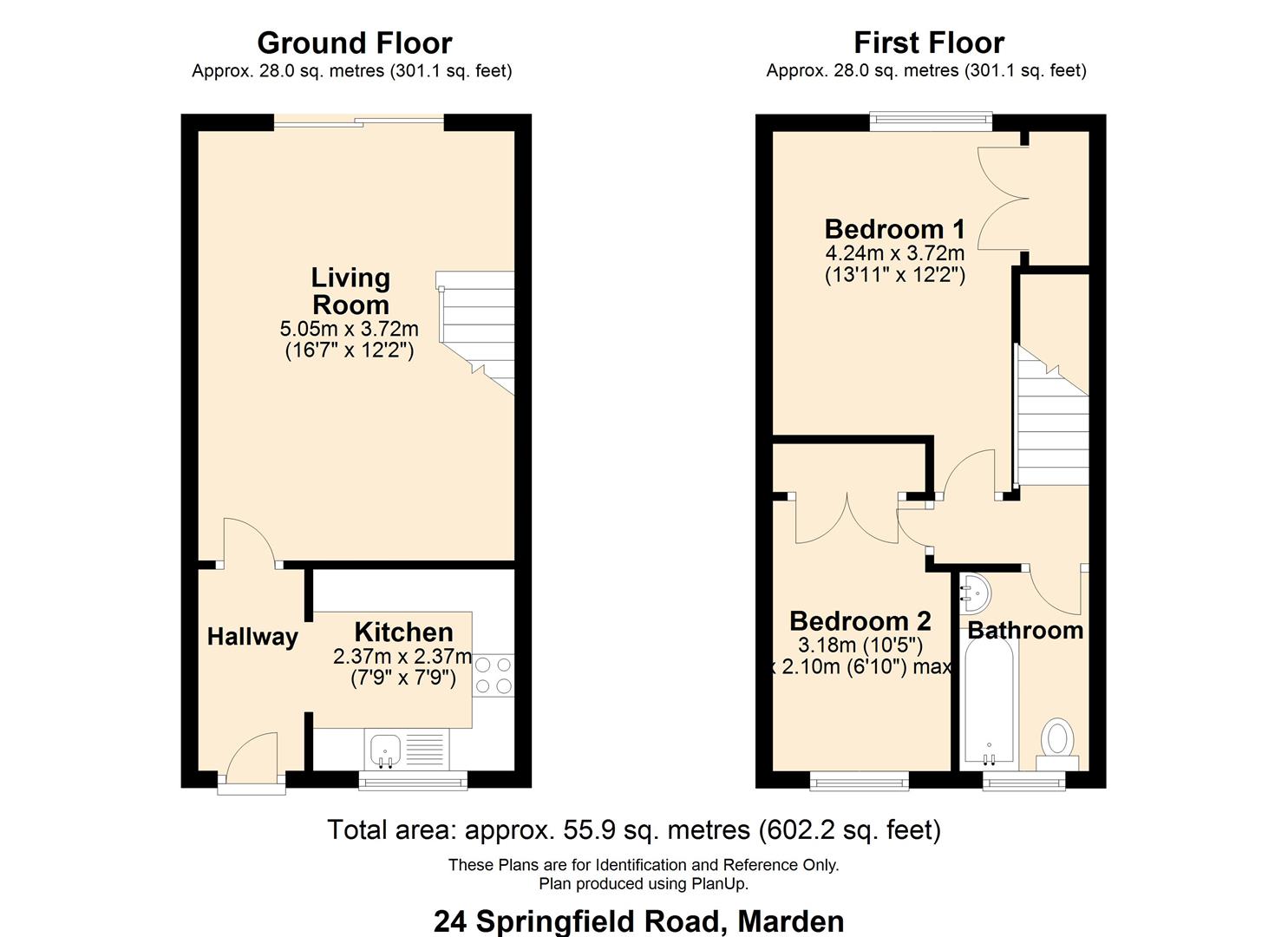 2 bed terraced house for sale in Marden, Hereford - Property floorplan