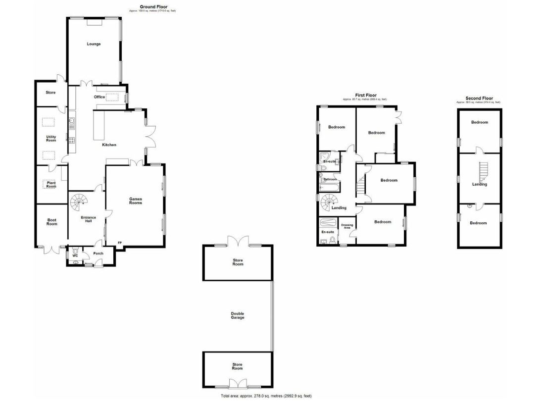 6 bed detached house for sale in Bank House, Hereford - Property floorplan