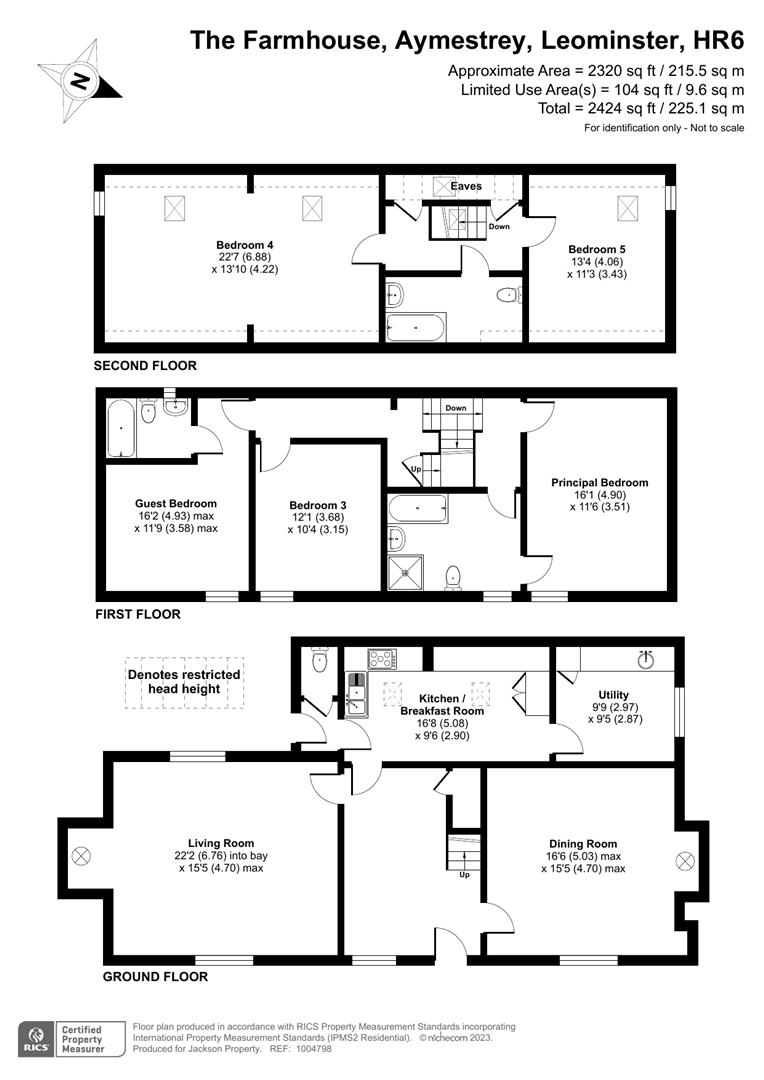 5 bed detached house for sale in The Farmhouse, Leominster - Property floorplan