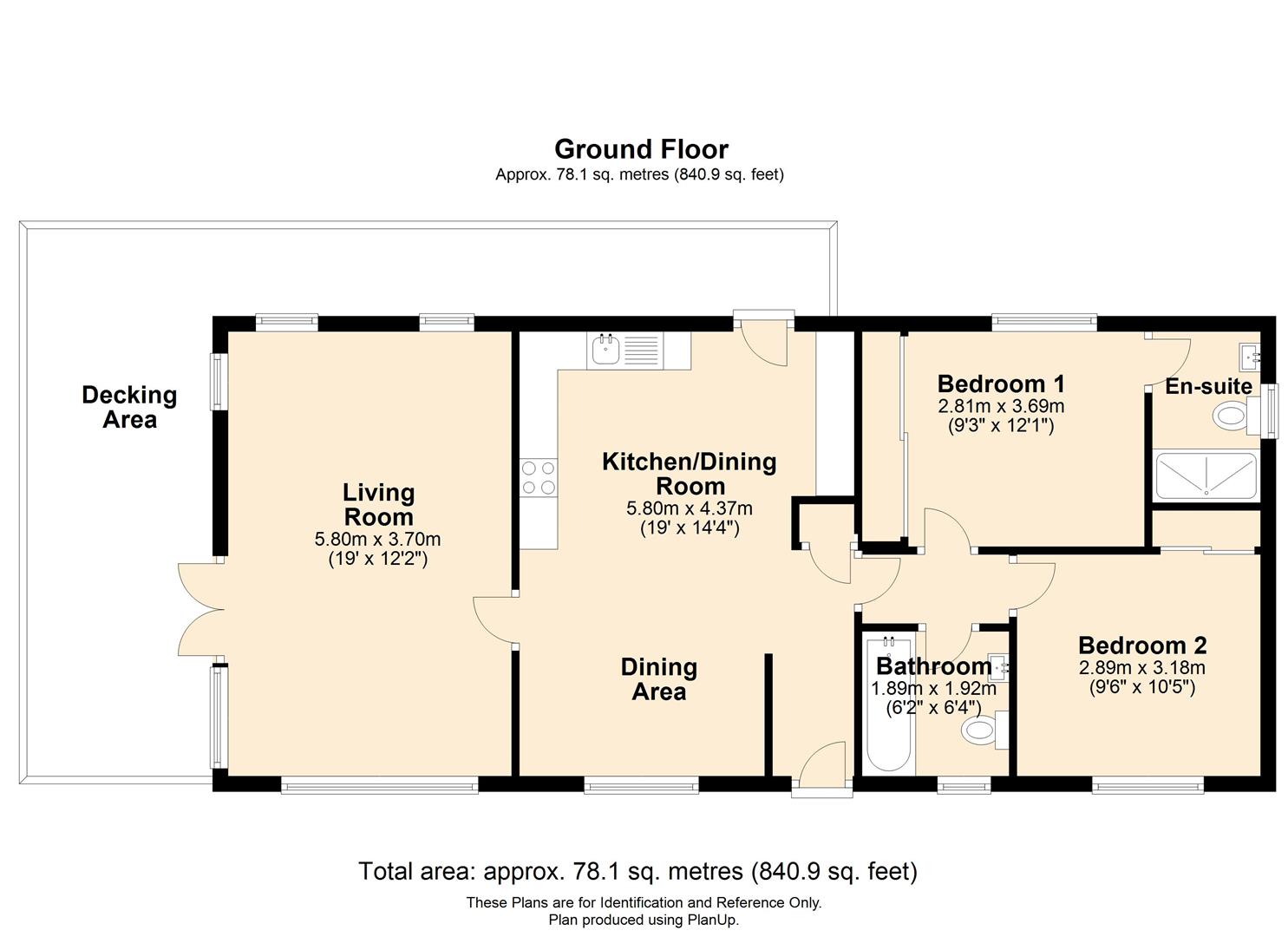 2 bed park home for sale in Discoyd, Presteigne - Property floorplan