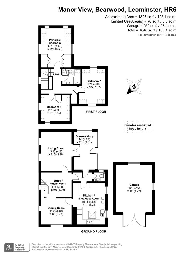 3 bed detached house for sale in Bearwood, Leominster - Property floorplan