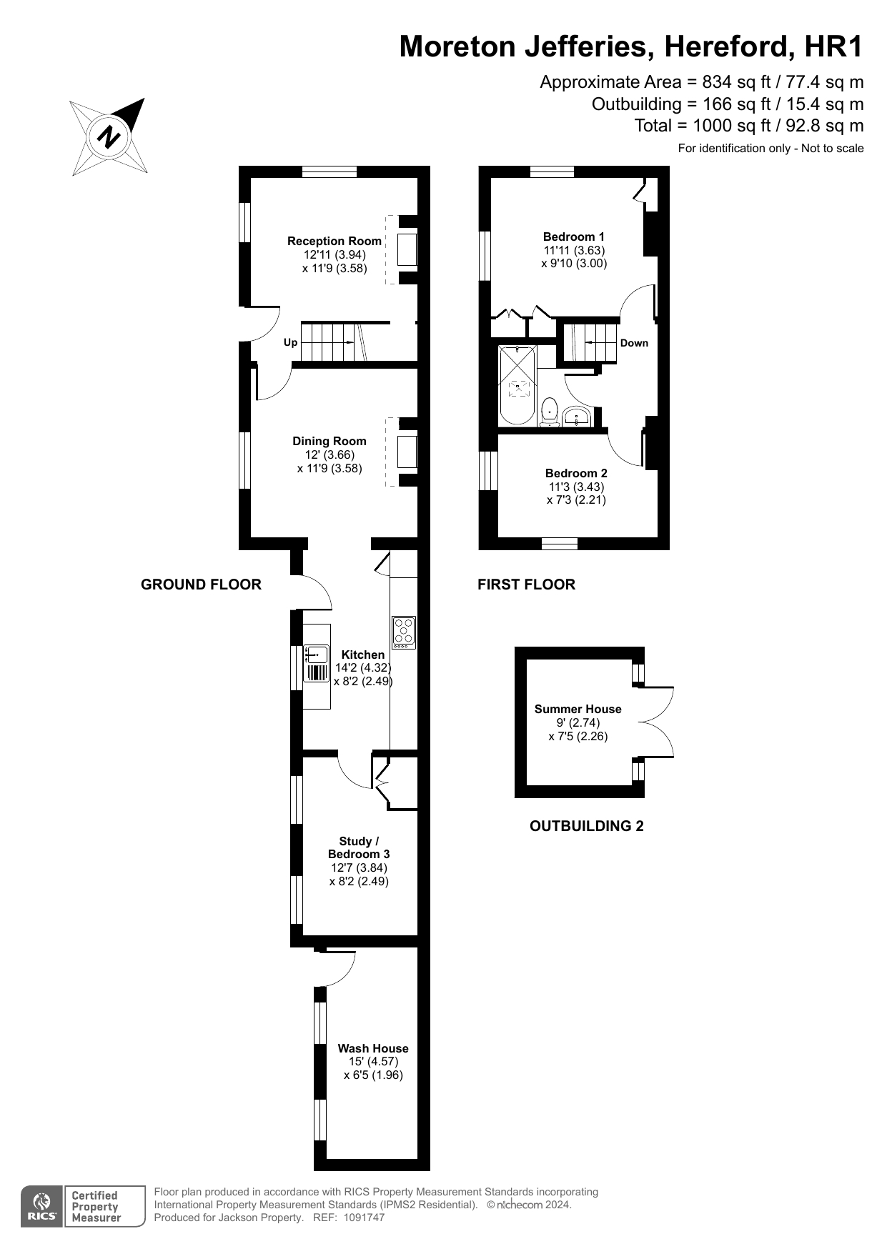3 bed semi-detached house for sale in Upper Cottages, Hereford - Property floorplan