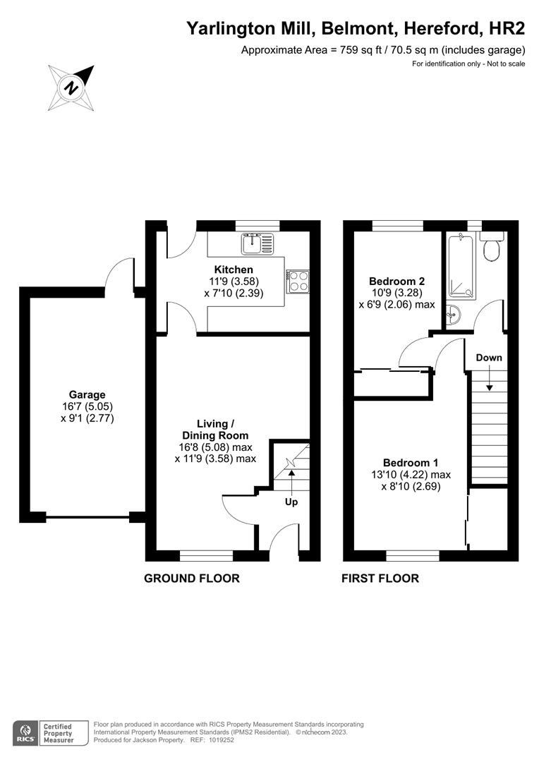 2 bed semi-detached house for sale in Belmont, Hereford - Property floorplan