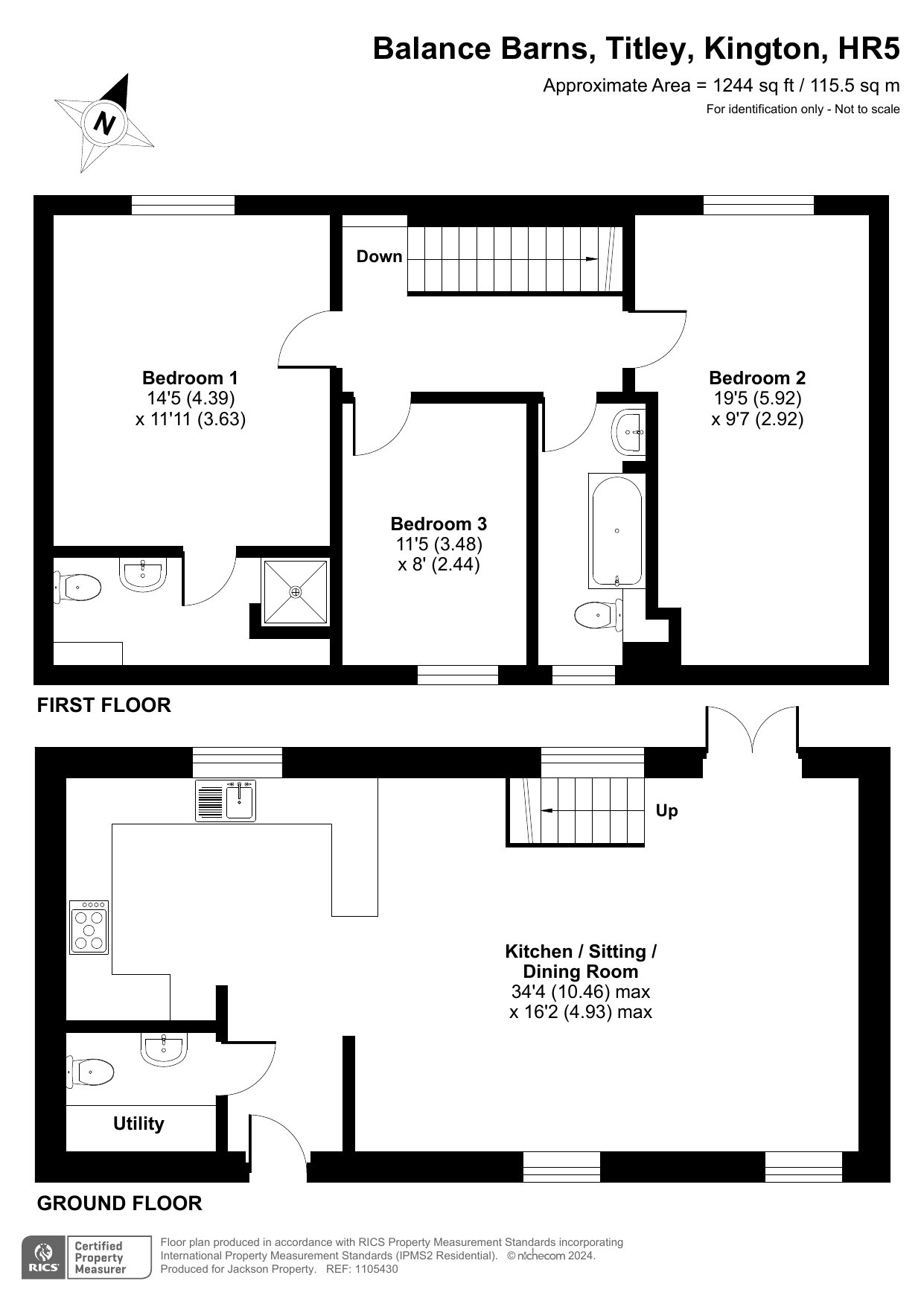 3 bed barn conversion for sale, Kington - Property floorplan