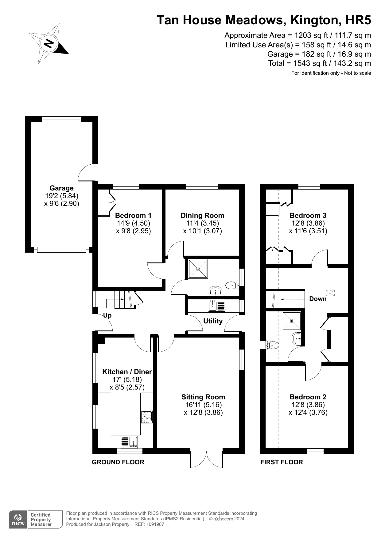 3 bed detached bungalow for sale in Tan House Meadows, Kington - Property floorplan
