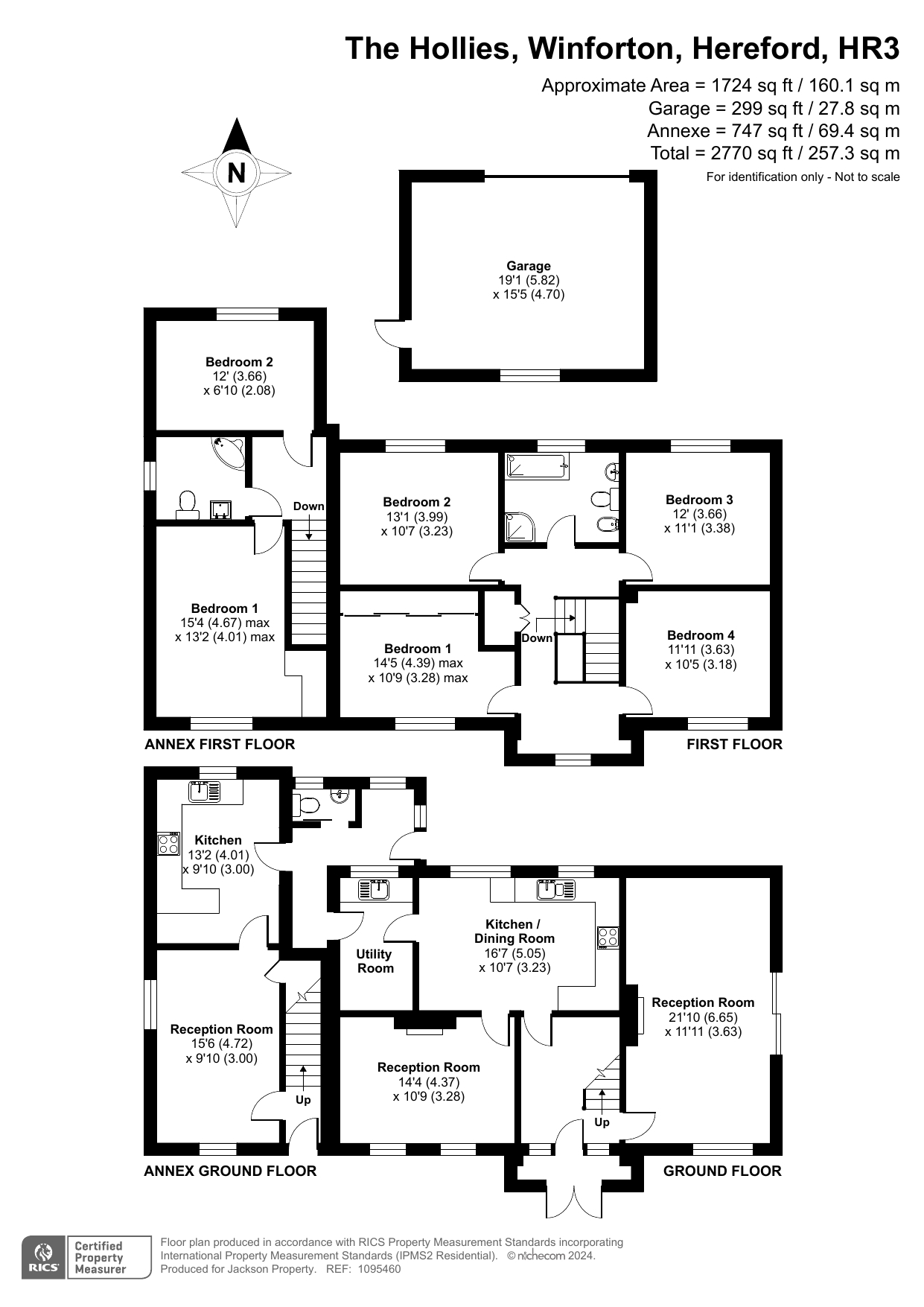 6 bed detached house for sale in The Hollies, Hereford - Property floorplan