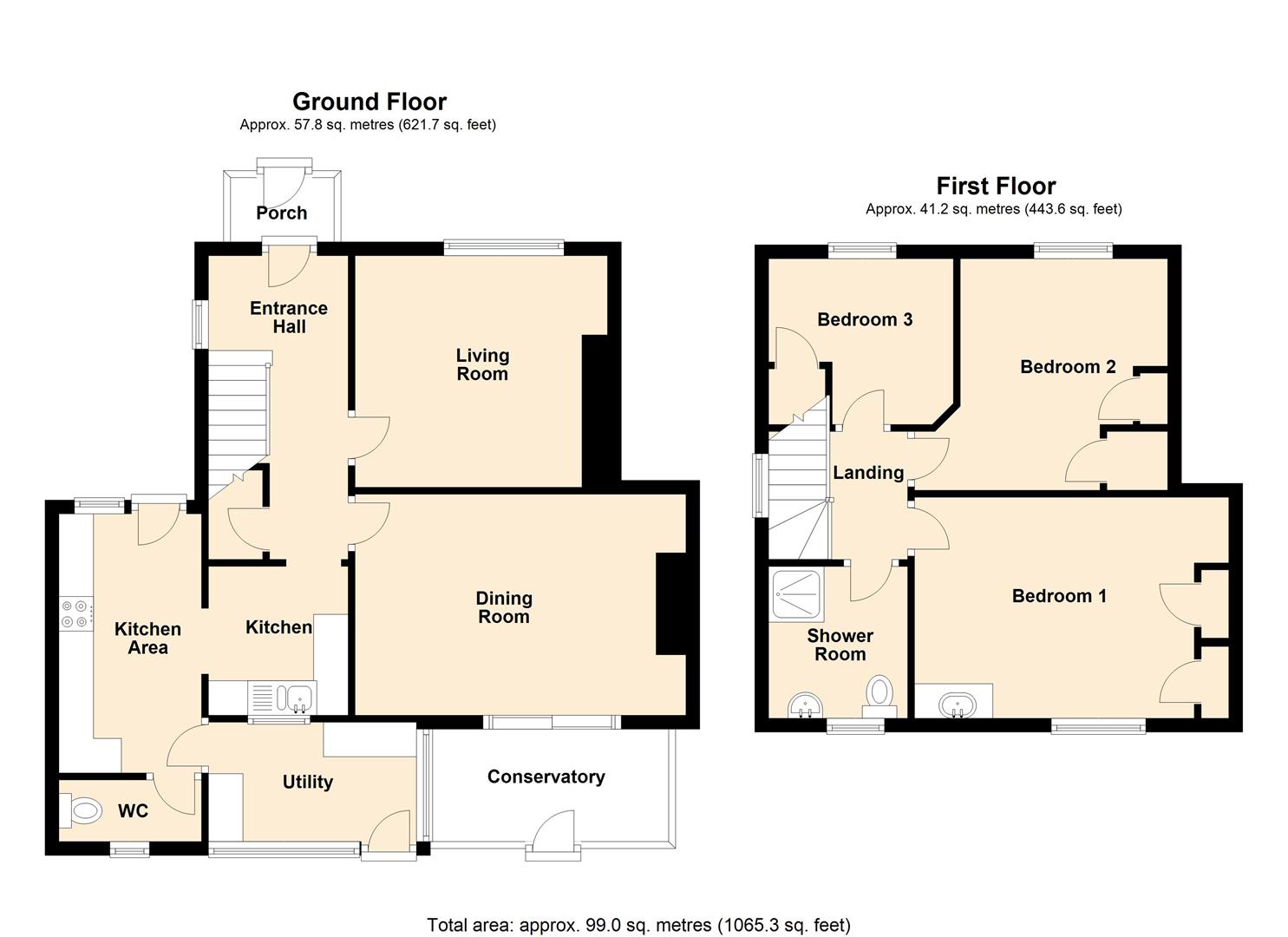 3 bed semi-detached house for sale in Westcroft, Leominster - Property floorplan