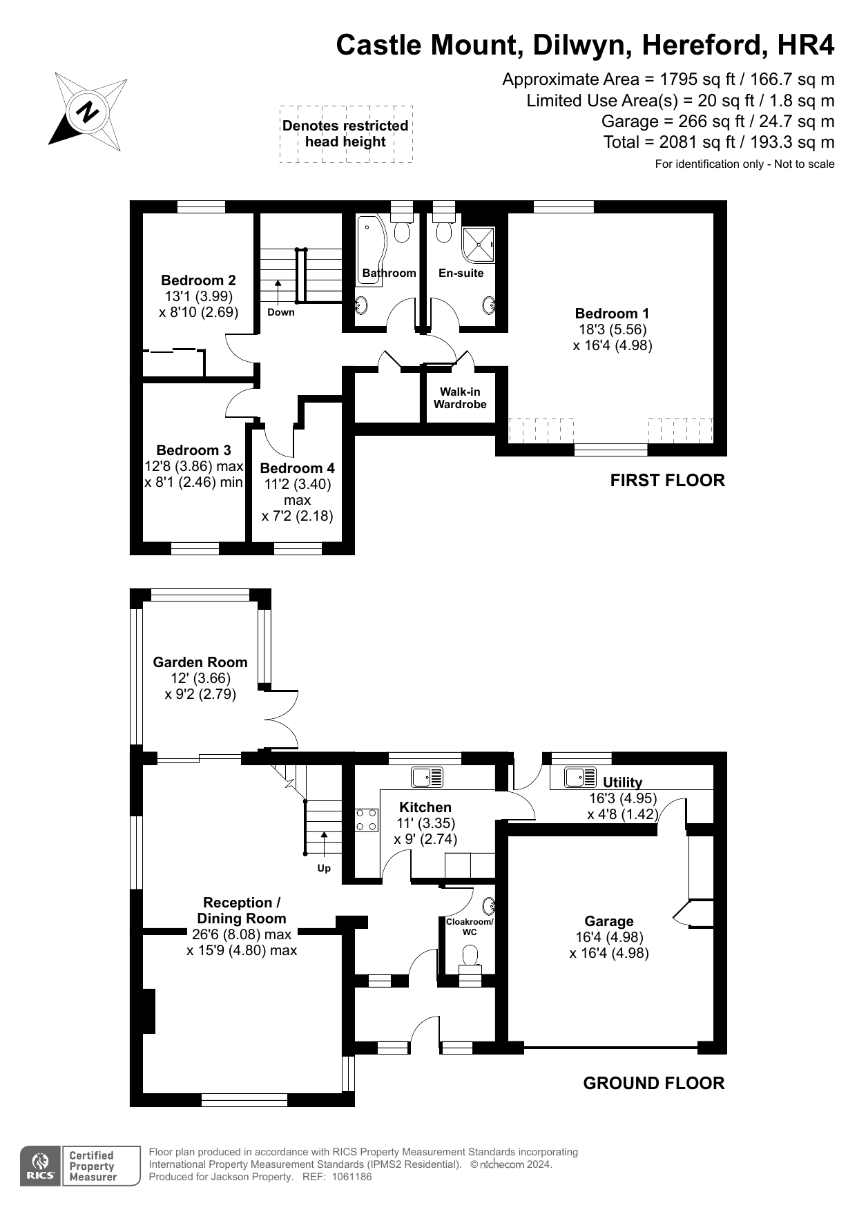 4 bed detached house for sale in Castle Mount, Leominster - Property floorplan