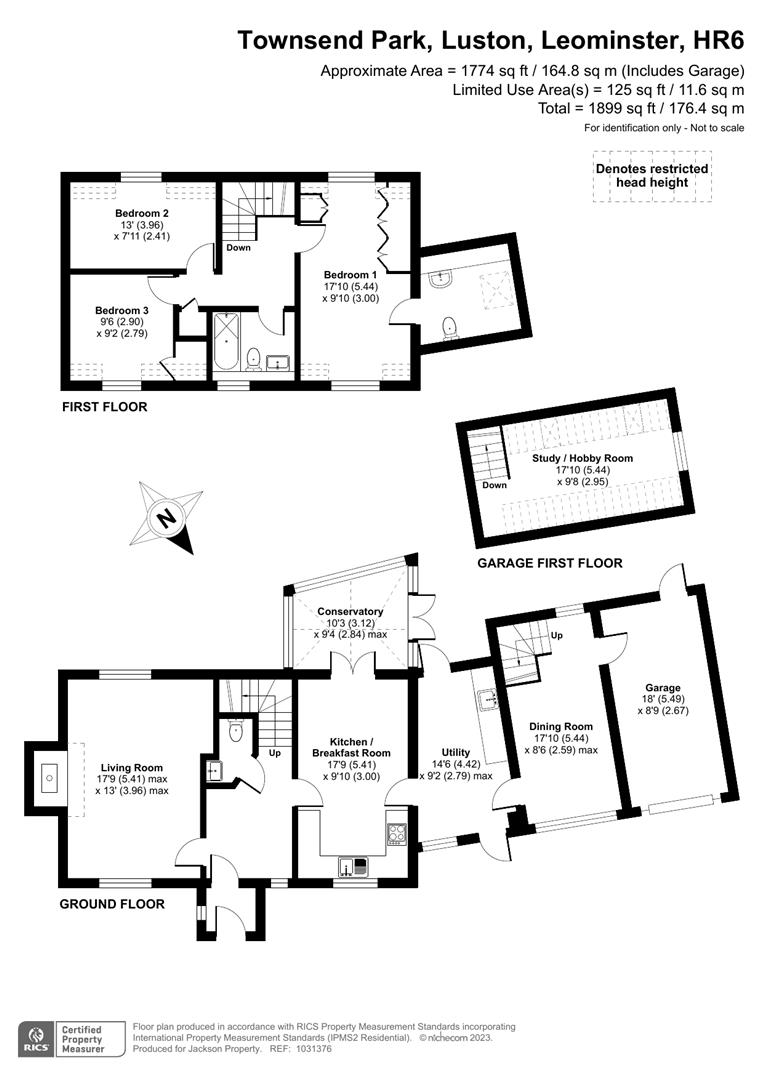3 bed detached house for sale in Townsend Park, Leominster - Property floorplan