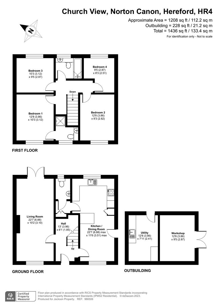 4 bed detached house for sale in Church View, Hereford - Property floorplan