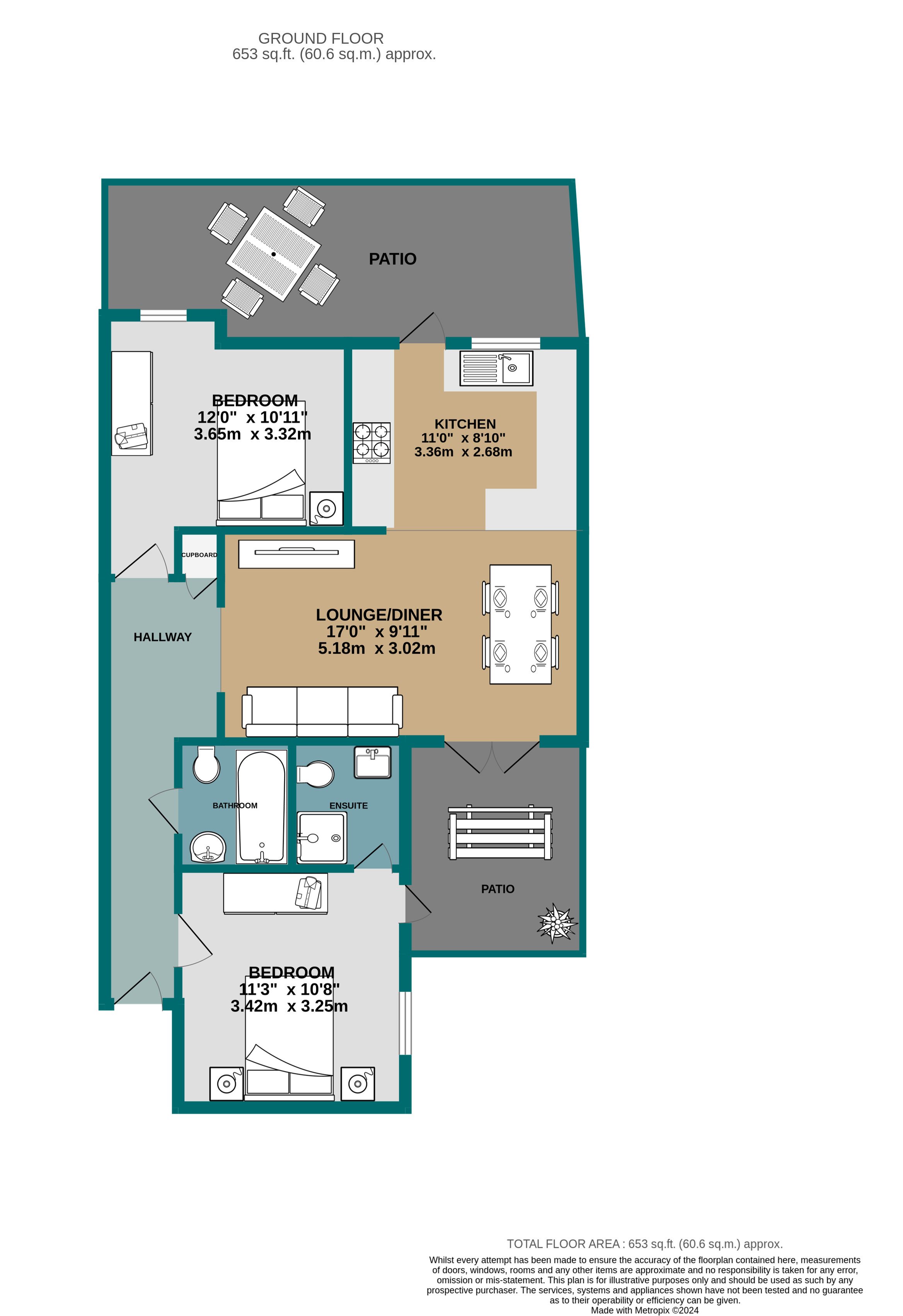 2 bed flat to rent in Owls Road, Bournemouth - Property floorplan