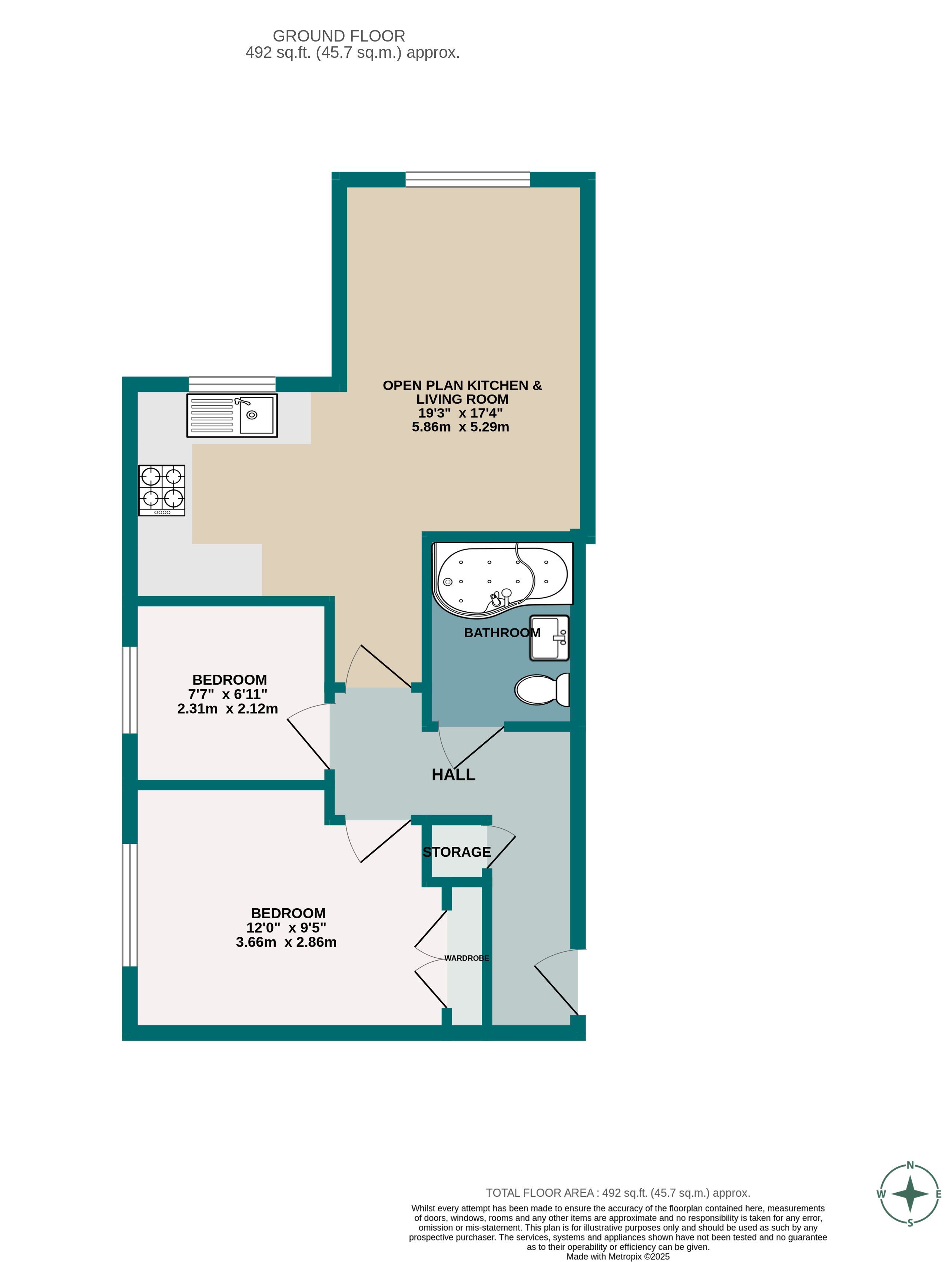 2 bed flat to rent in Richmond Park Road, Bournemouth - Property floorplan