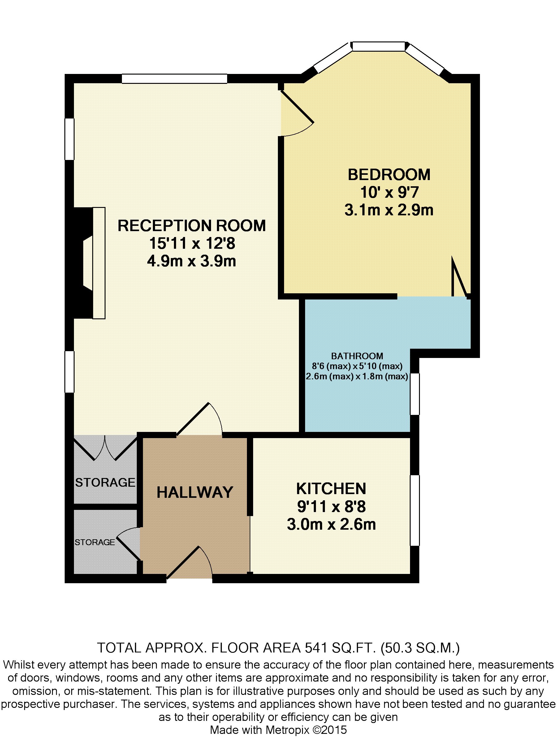 1 bed flat to rent in Manor Road, Bournemouth - Property floorplan