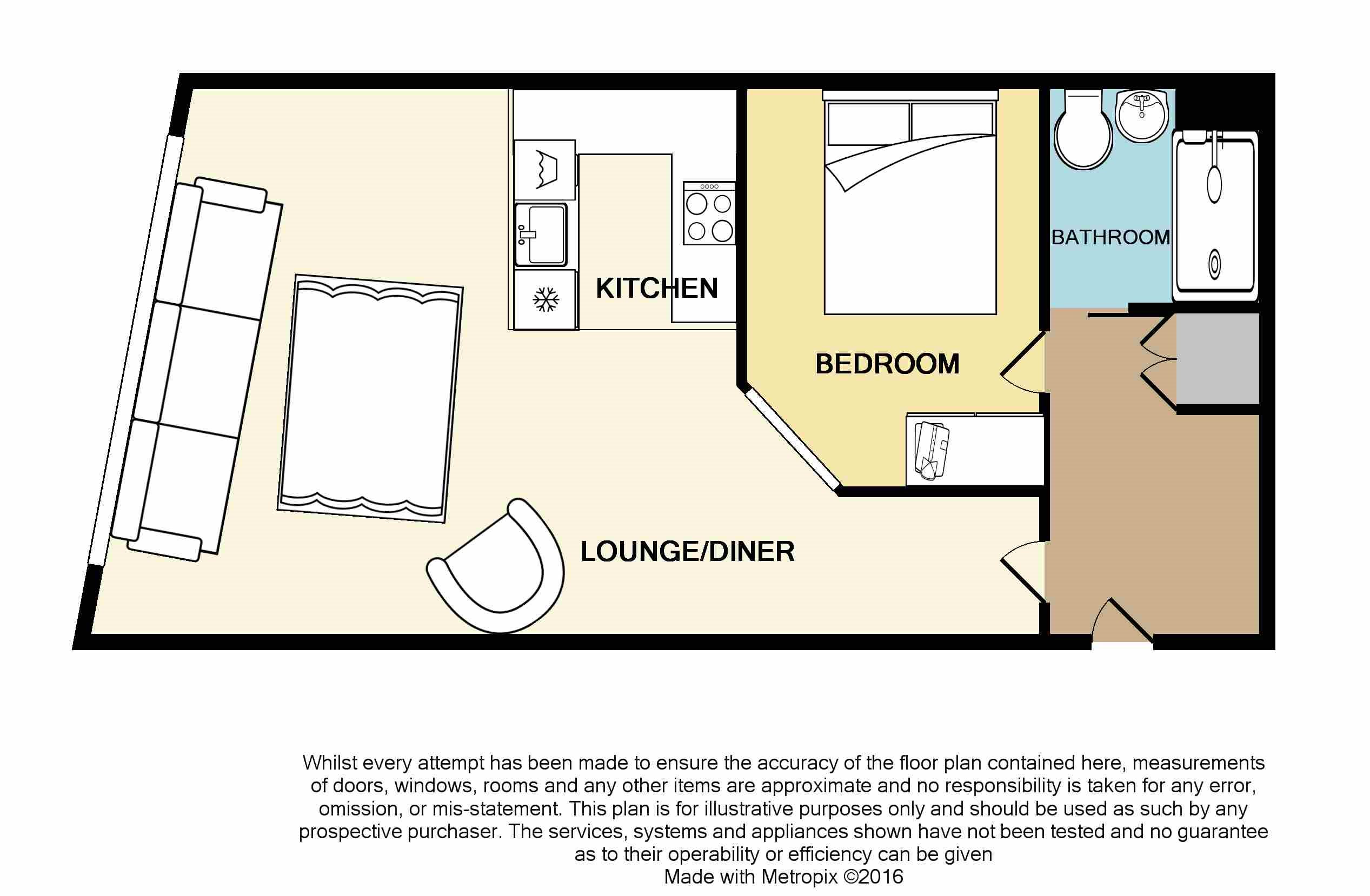 1 bed flat to rent in Post Office Road, Bournemouth - Property floorplan