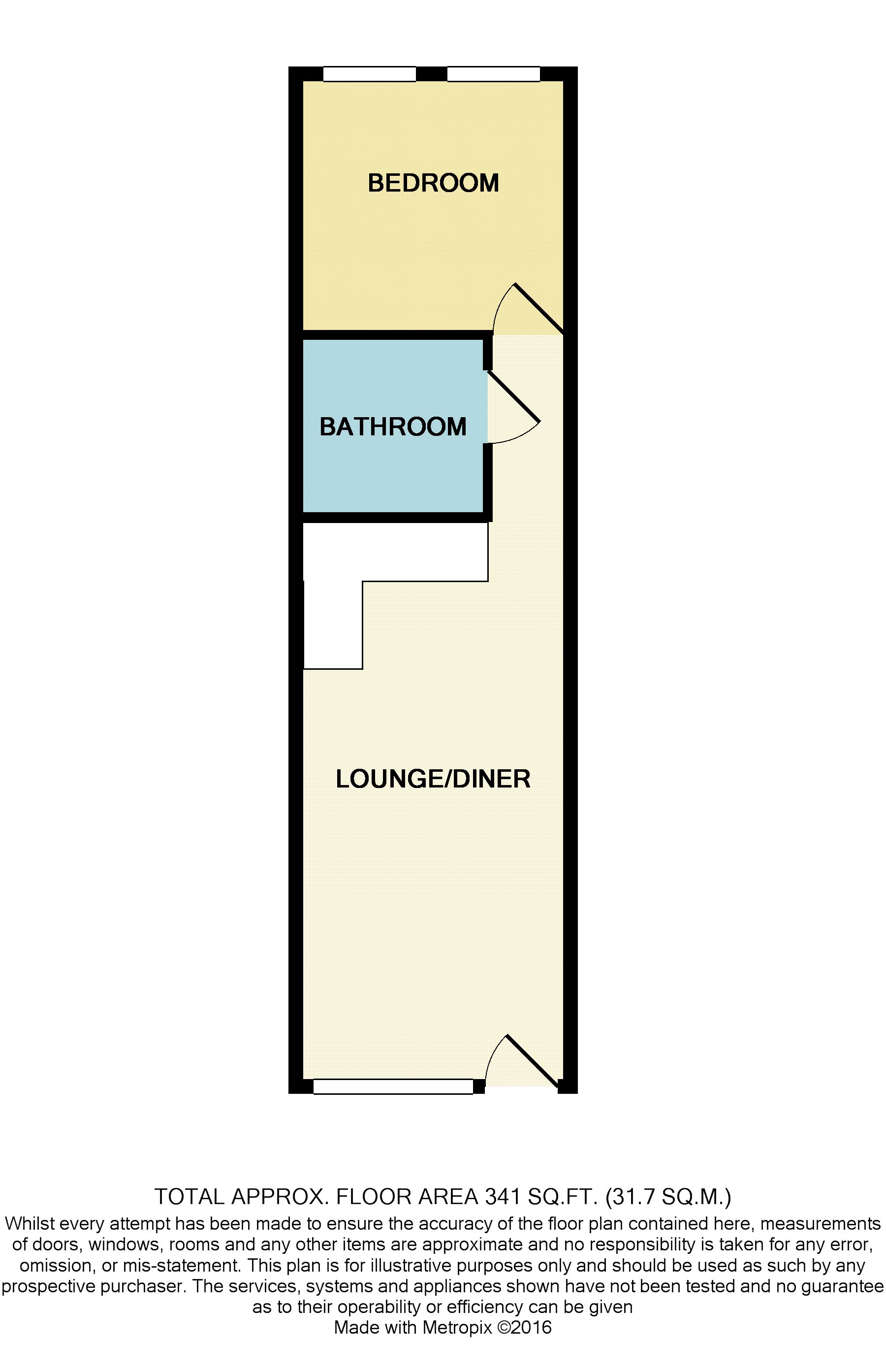 1 bed flat to rent in Christchurch Road, Bournemouth - Property floorplan