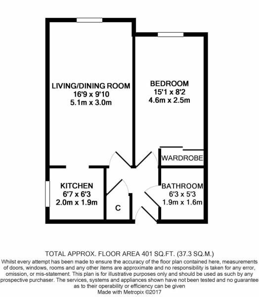 1 bed flat to rent in Madeira Road, Bournemouth - Property floorplan