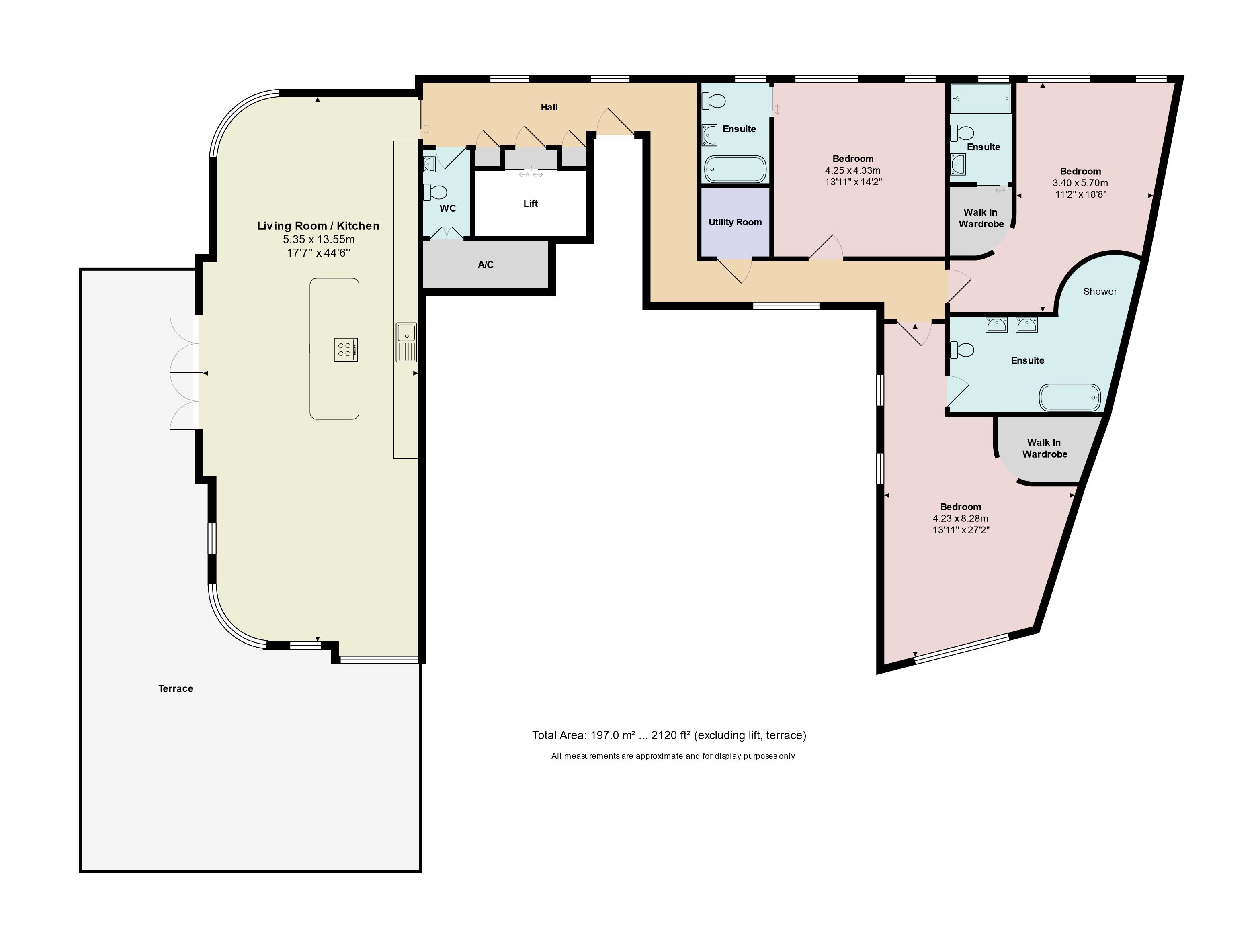 3 bed apartment to rent in Bristol & West House, Post Office Road - Property floorplan