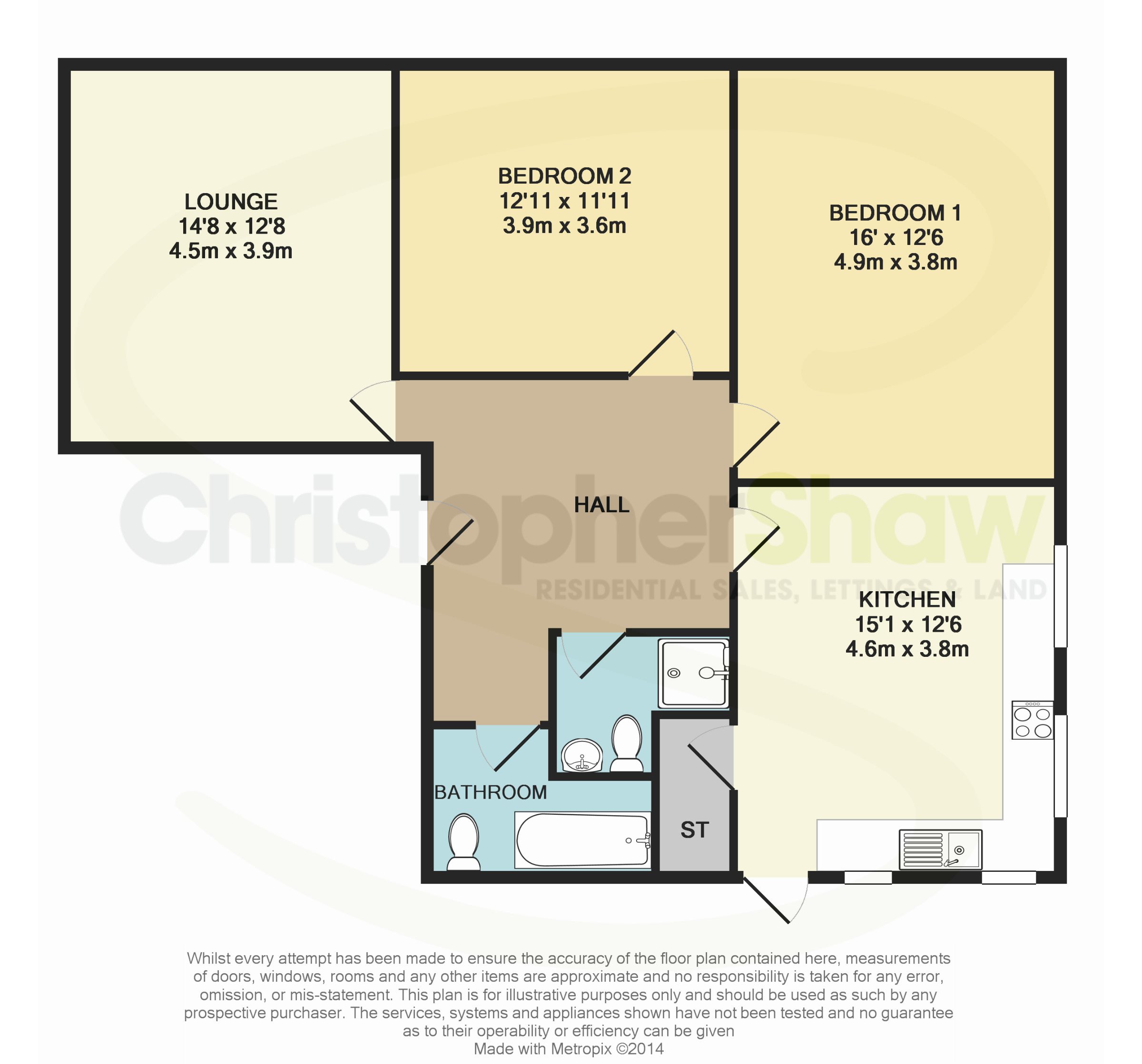 2 bed flat to rent in Richmond Hill, Bournemouth - Property floorplan
