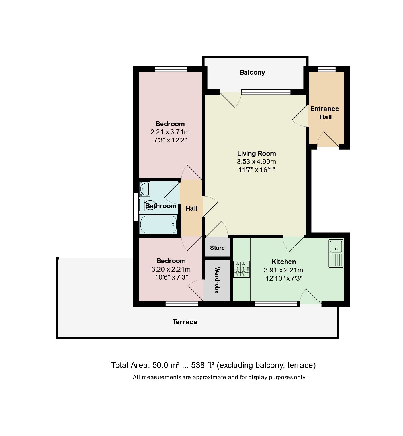 2 bed flat to rent in Haymoor Road, Poole - Property floorplan