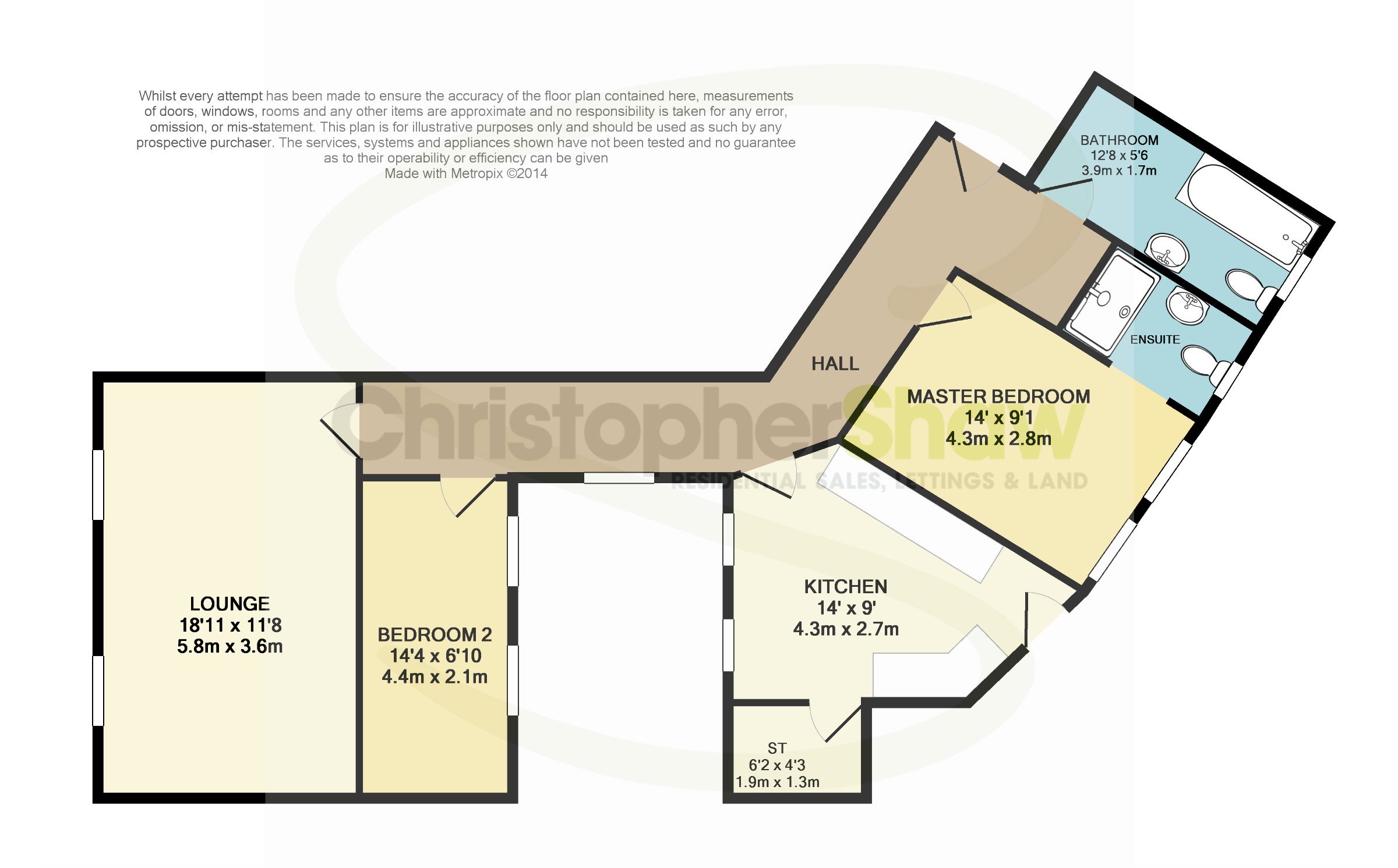 2 bed flat to rent in Richmond Hill, Bournemouth - Property floorplan