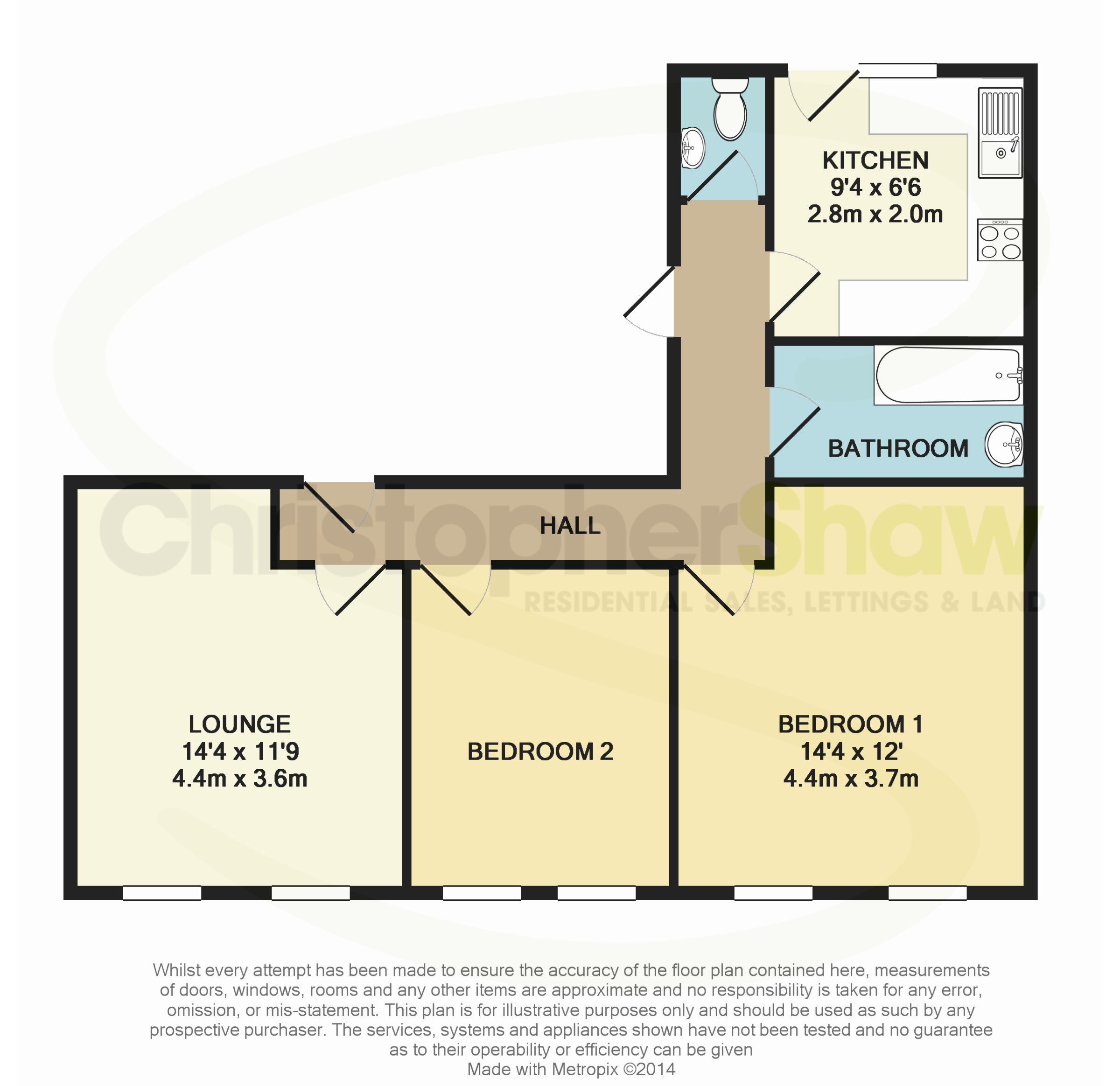 2 bed flat to rent in Richmond Hill, Bournemouth - Property floorplan