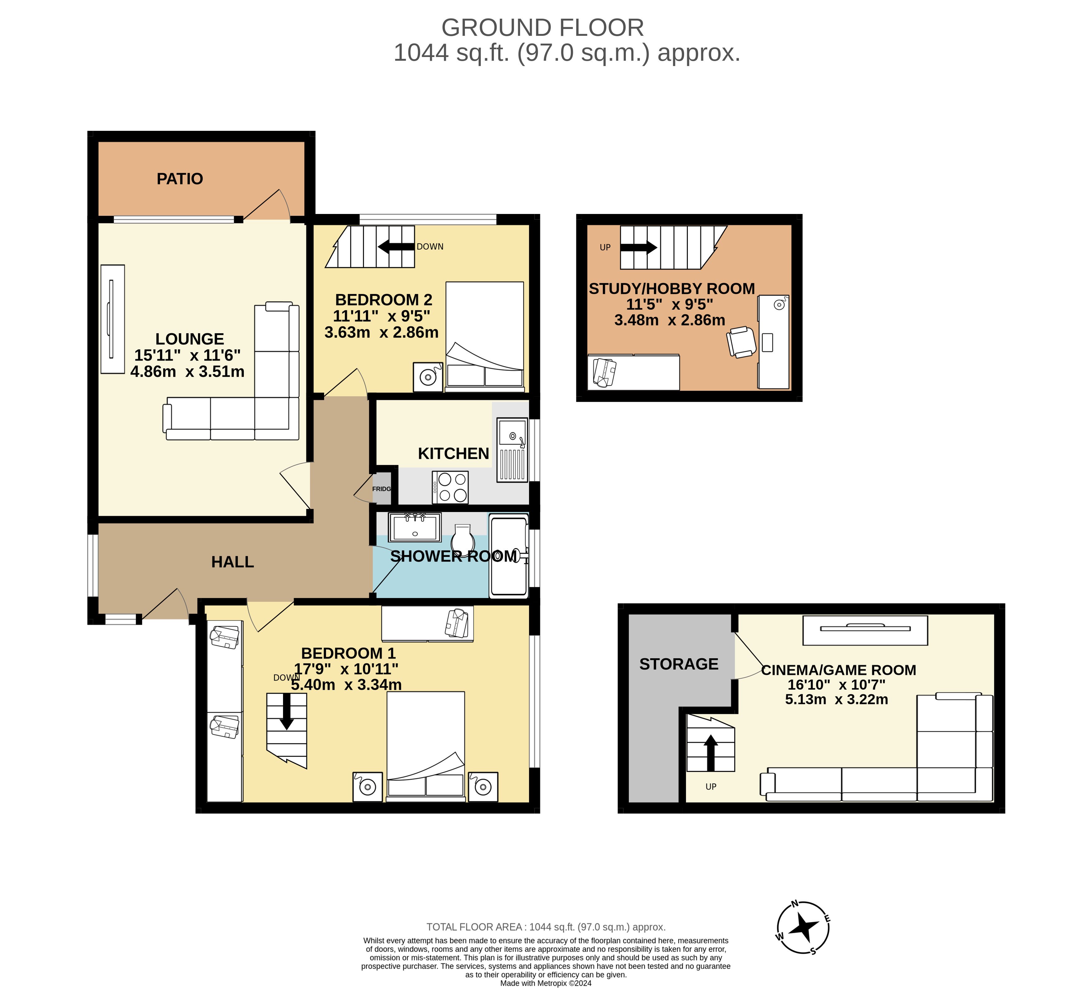 2 bed flat to rent in Redhill Drive - Property floorplan