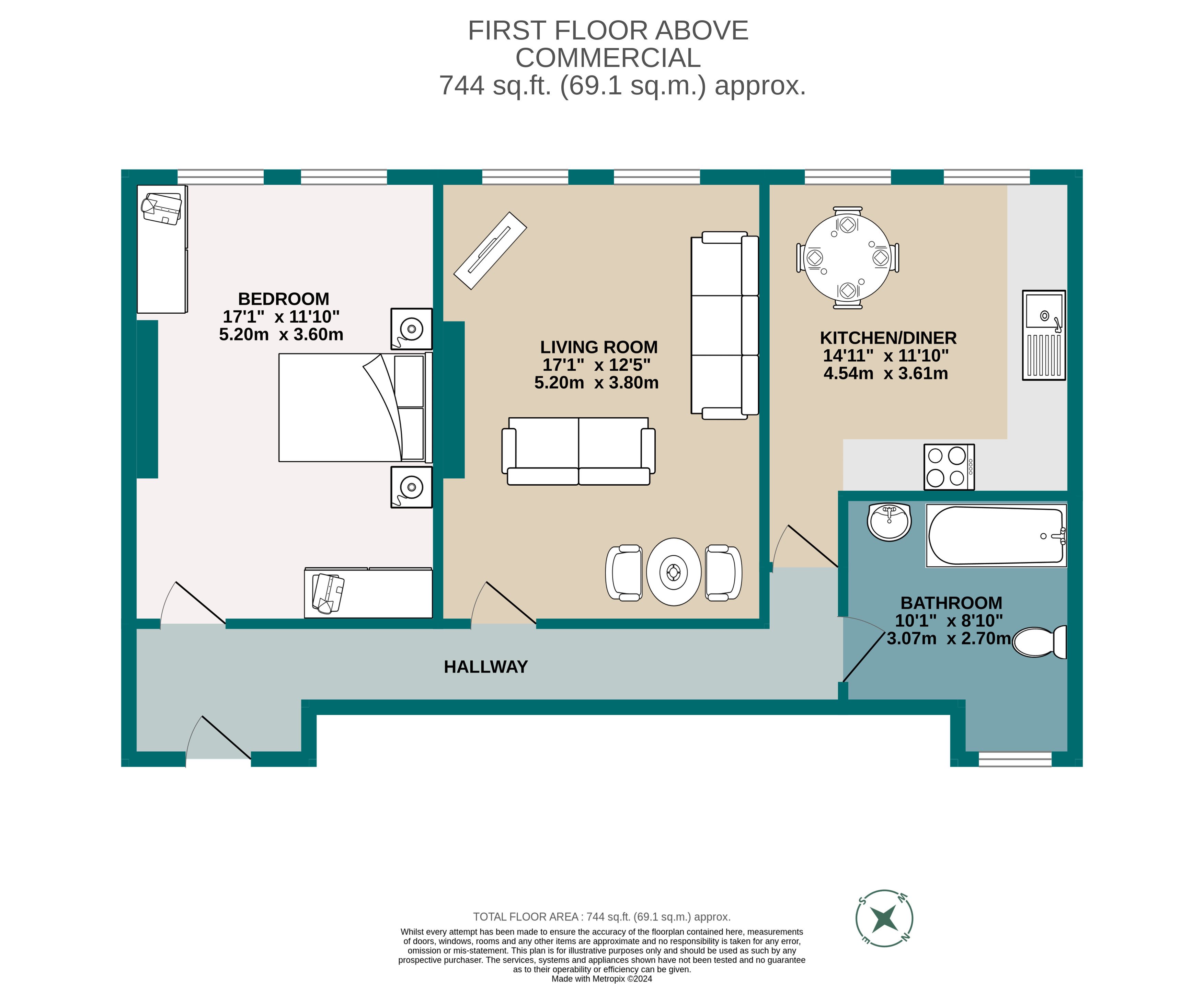 2 bed flat to rent in Richmond Hill, Bournemouth - Property floorplan