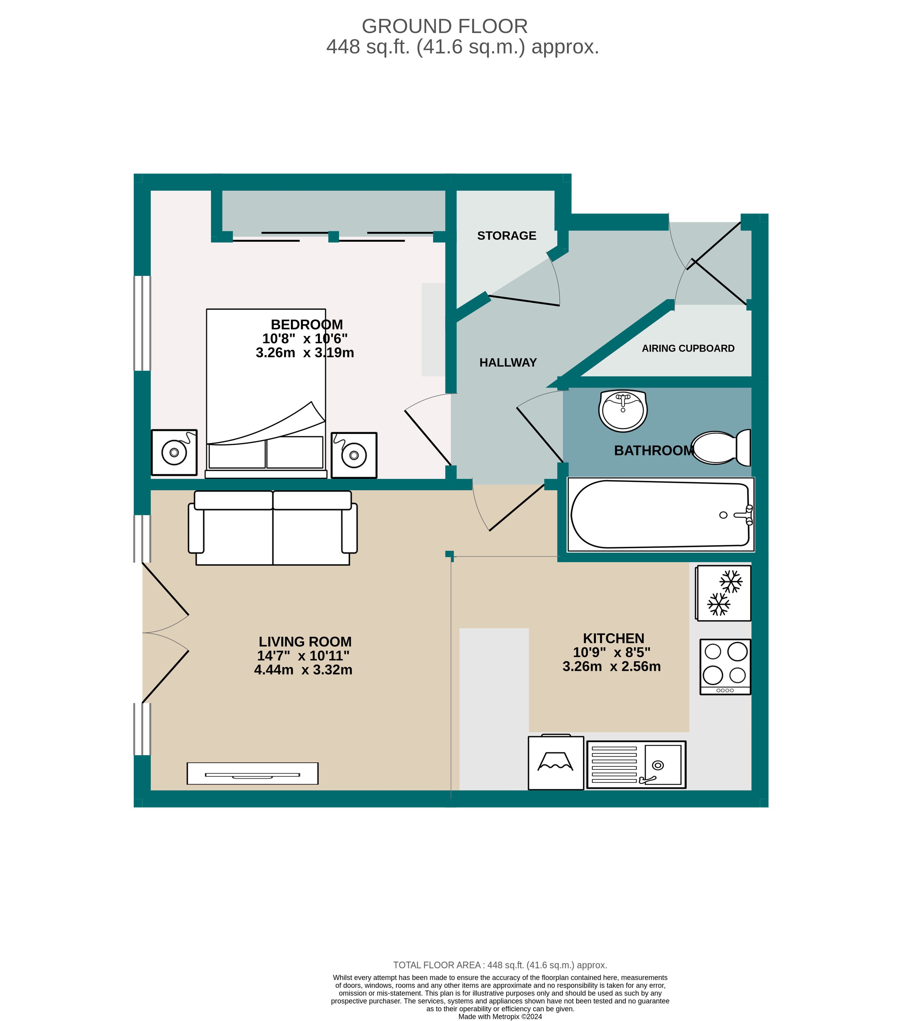 1 bed flat for sale in Norwich Avenue West, Bournemouth - Property floorplan