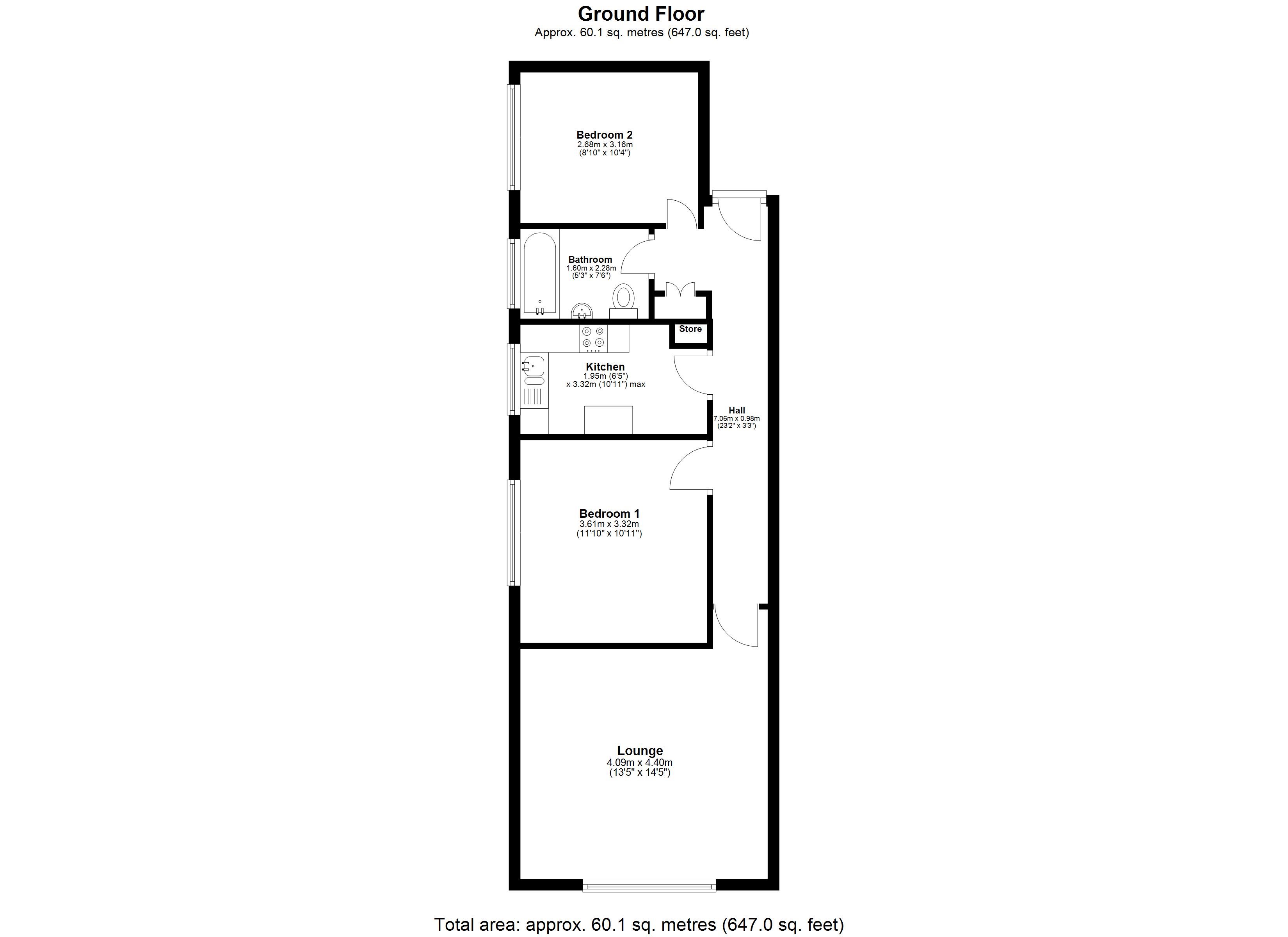 2 bed apartment for sale in Belle View Road, Bournemouth - Property floorplan