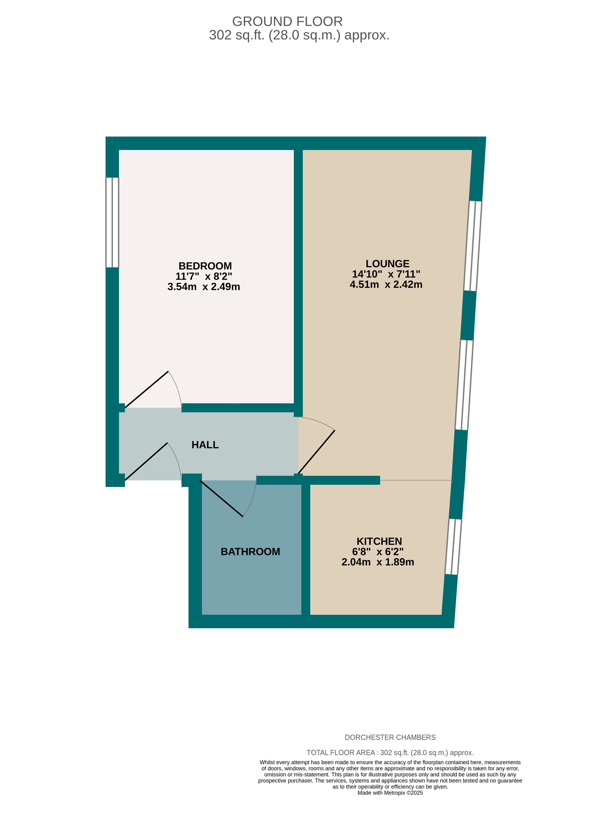 1 bed flat for sale in Yelverton Road, Bournemouth - Property floorplan