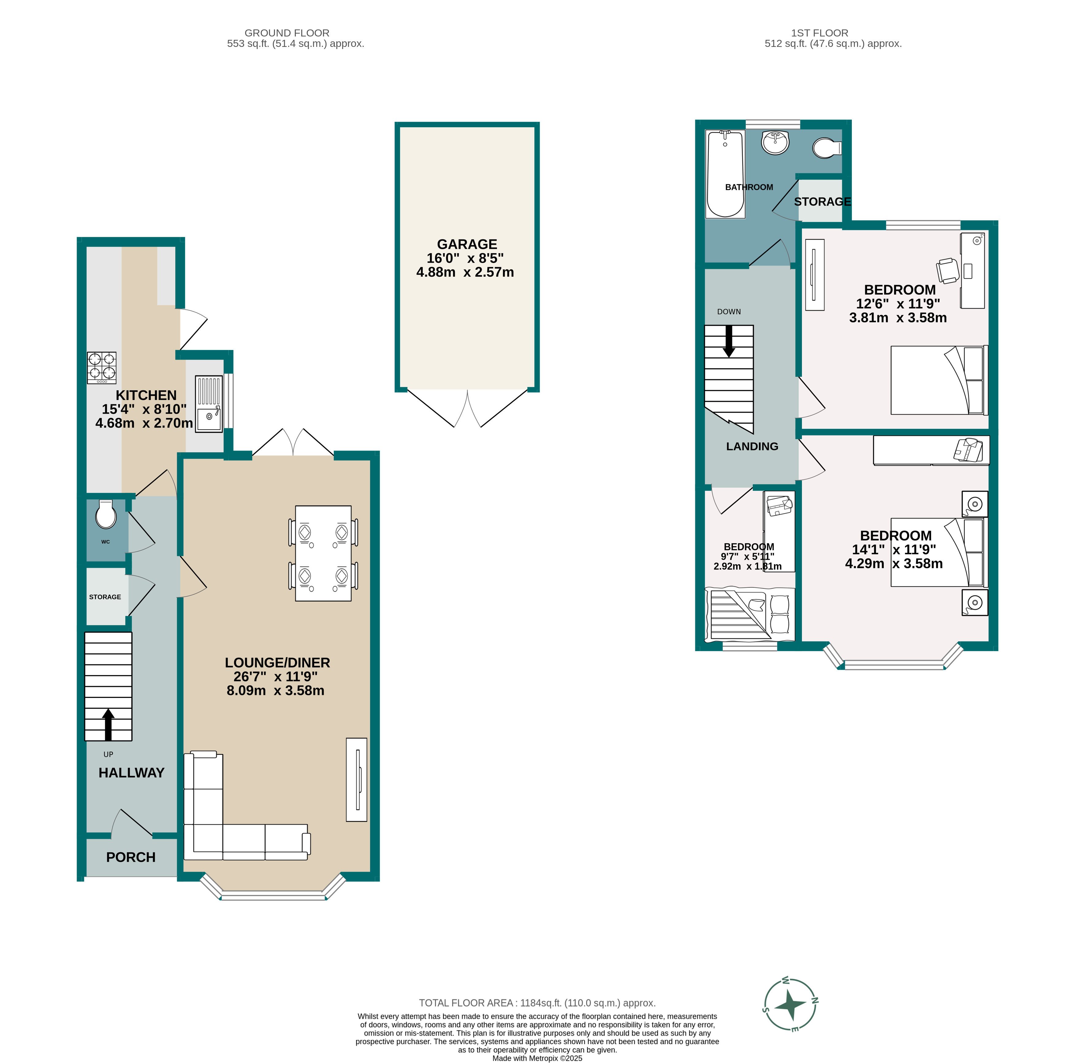 3 bed semi-detached house for sale in Wimborne Road, Bournemouth - Property floorplan