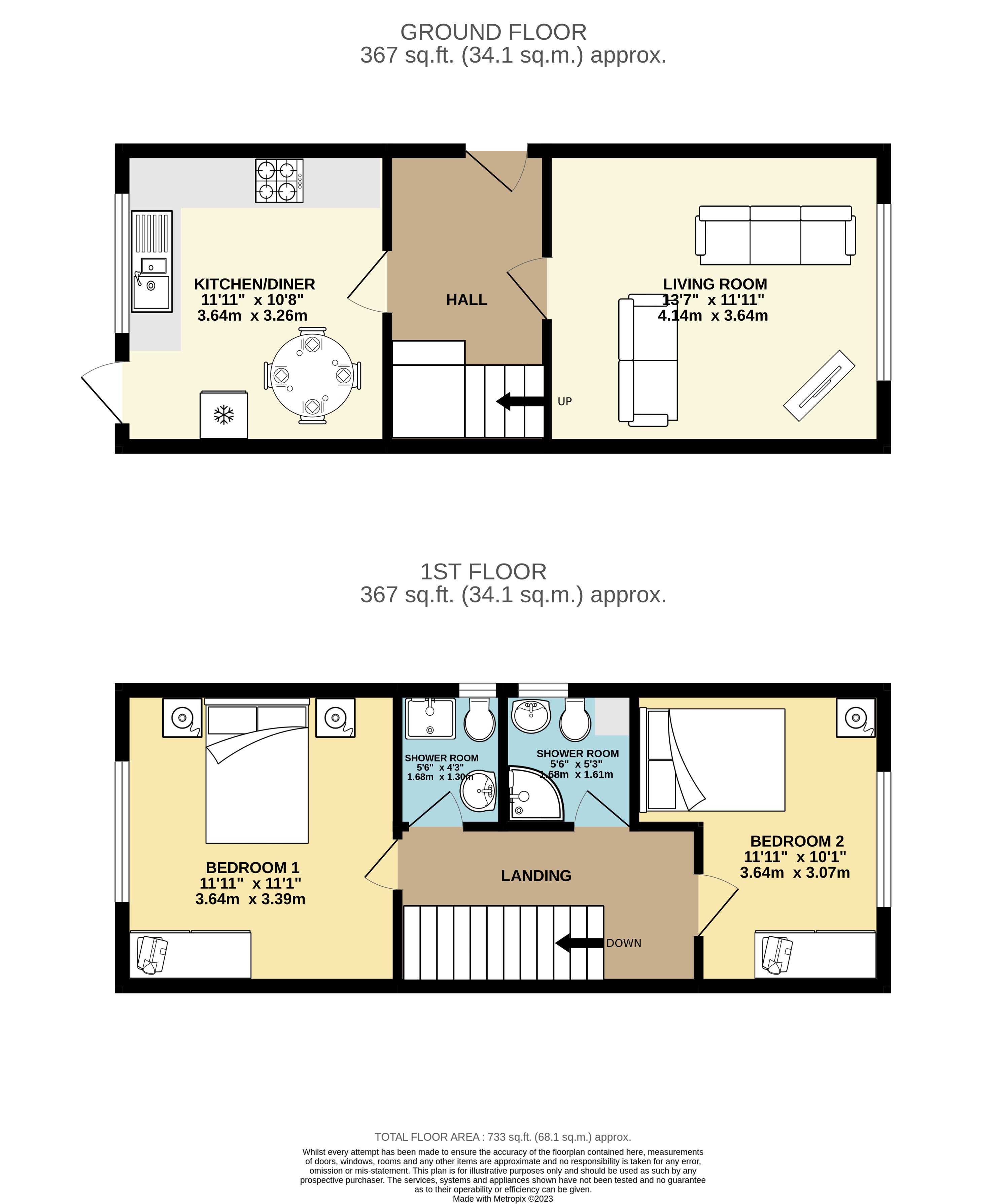 2 bed end of terrace house for sale in Spring Road, Bournemouth - Property floorplan