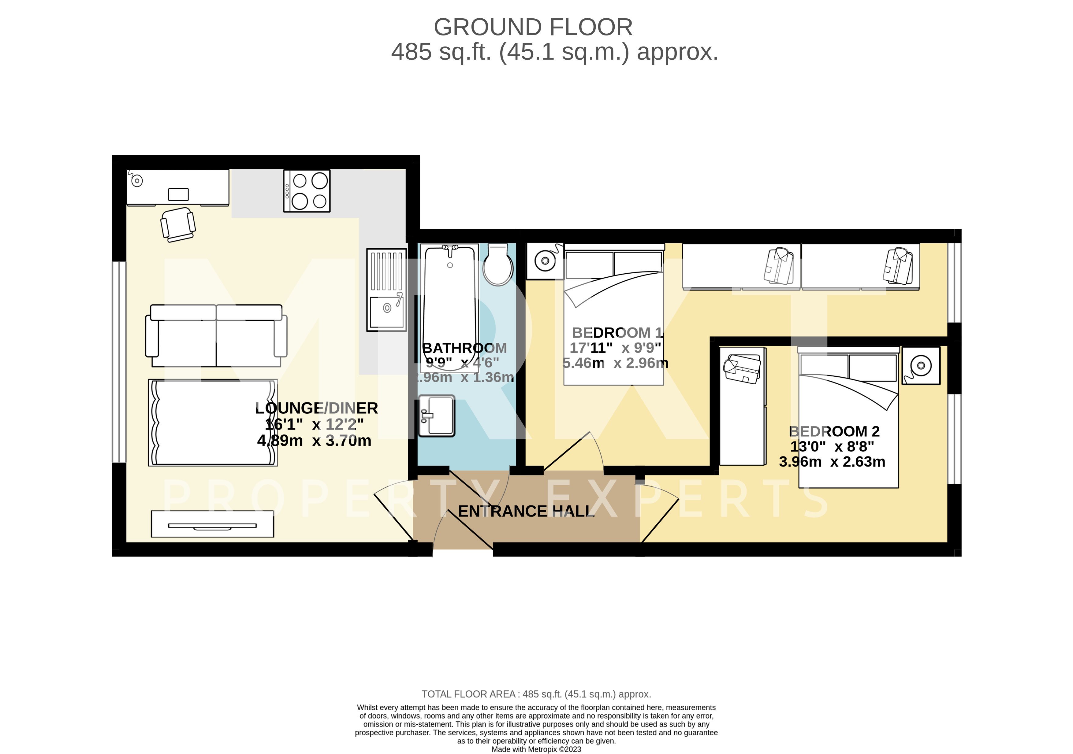 2 bed flat for sale in Christchurch Road, Bournemouth - Property floorplan