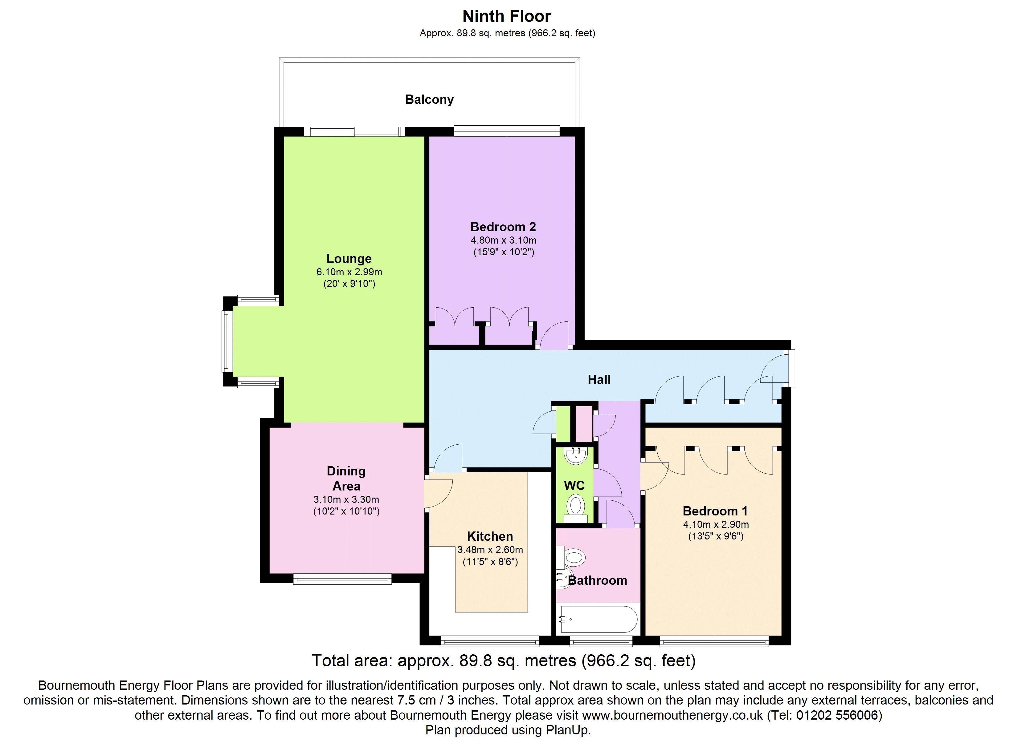 2 bed flat for sale in West Cliff Road, Bournemouth - Property floorplan