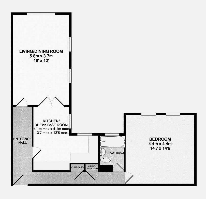 1 bed flat for sale in San Remo Towers, Sea Road - Property floorplan