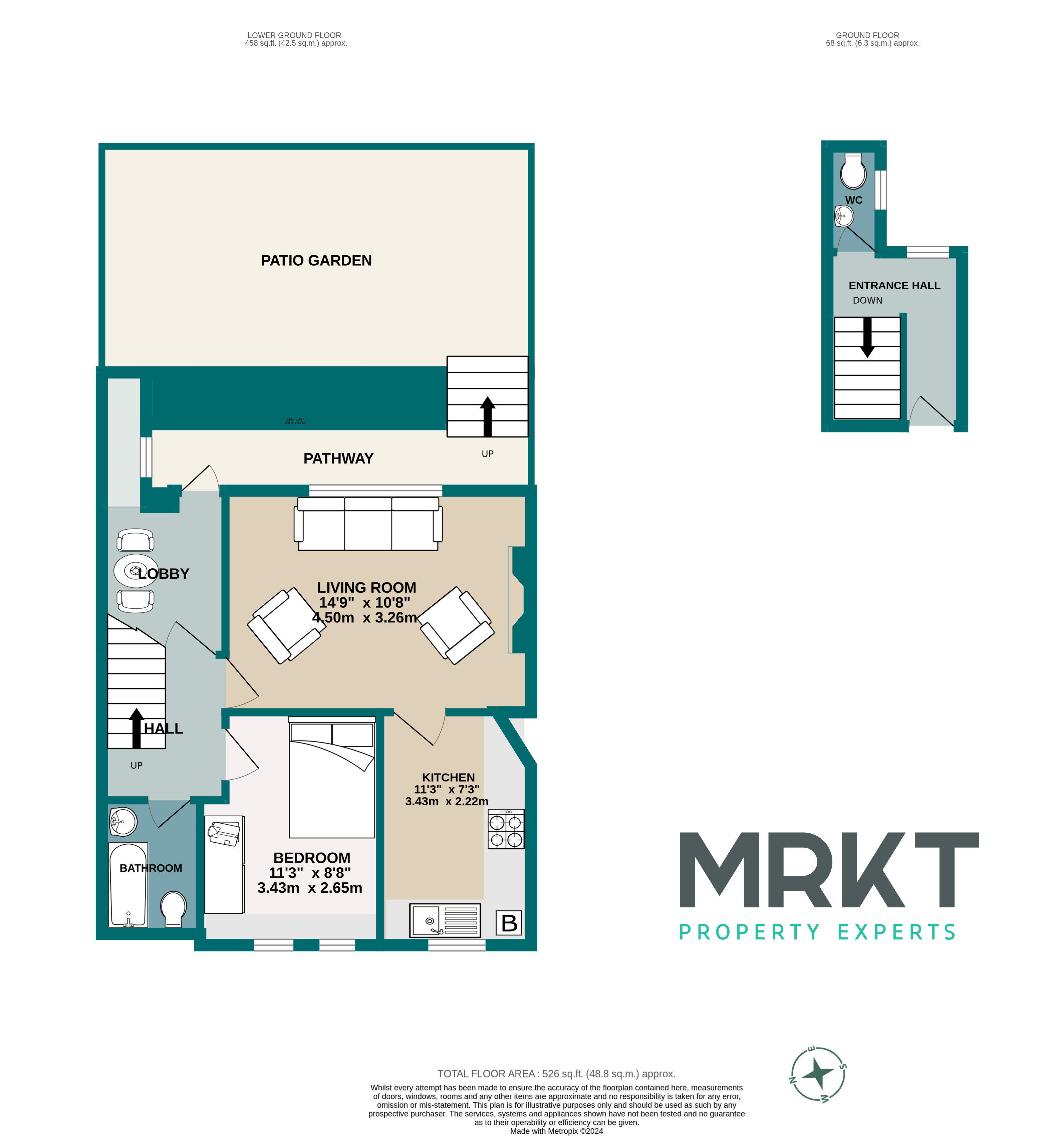 1 bed apartment for sale in Verulam Place, Bournemouth - Property floorplan