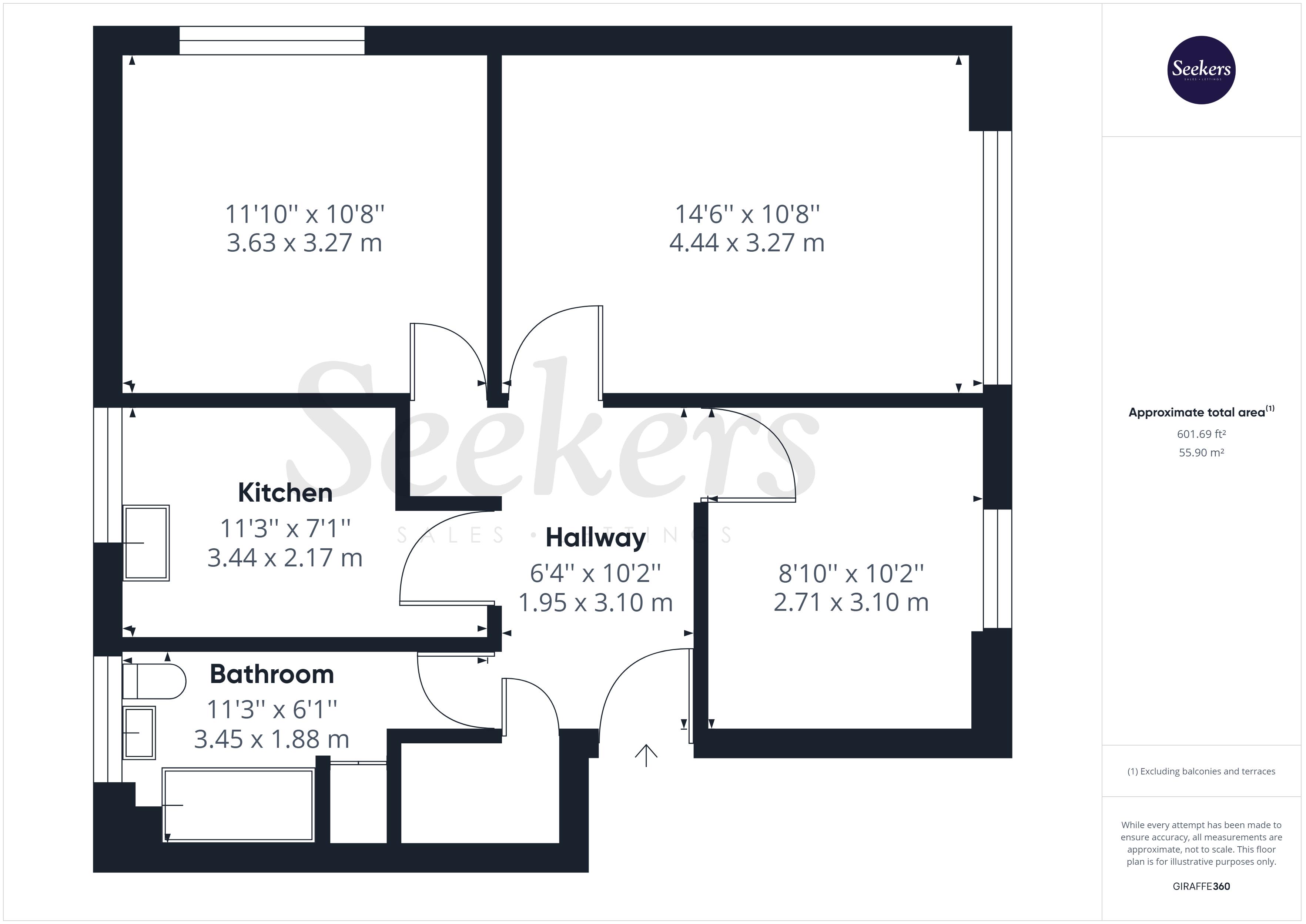 2 bed flat for sale in Durling Court, Gillingham - Property floorplan