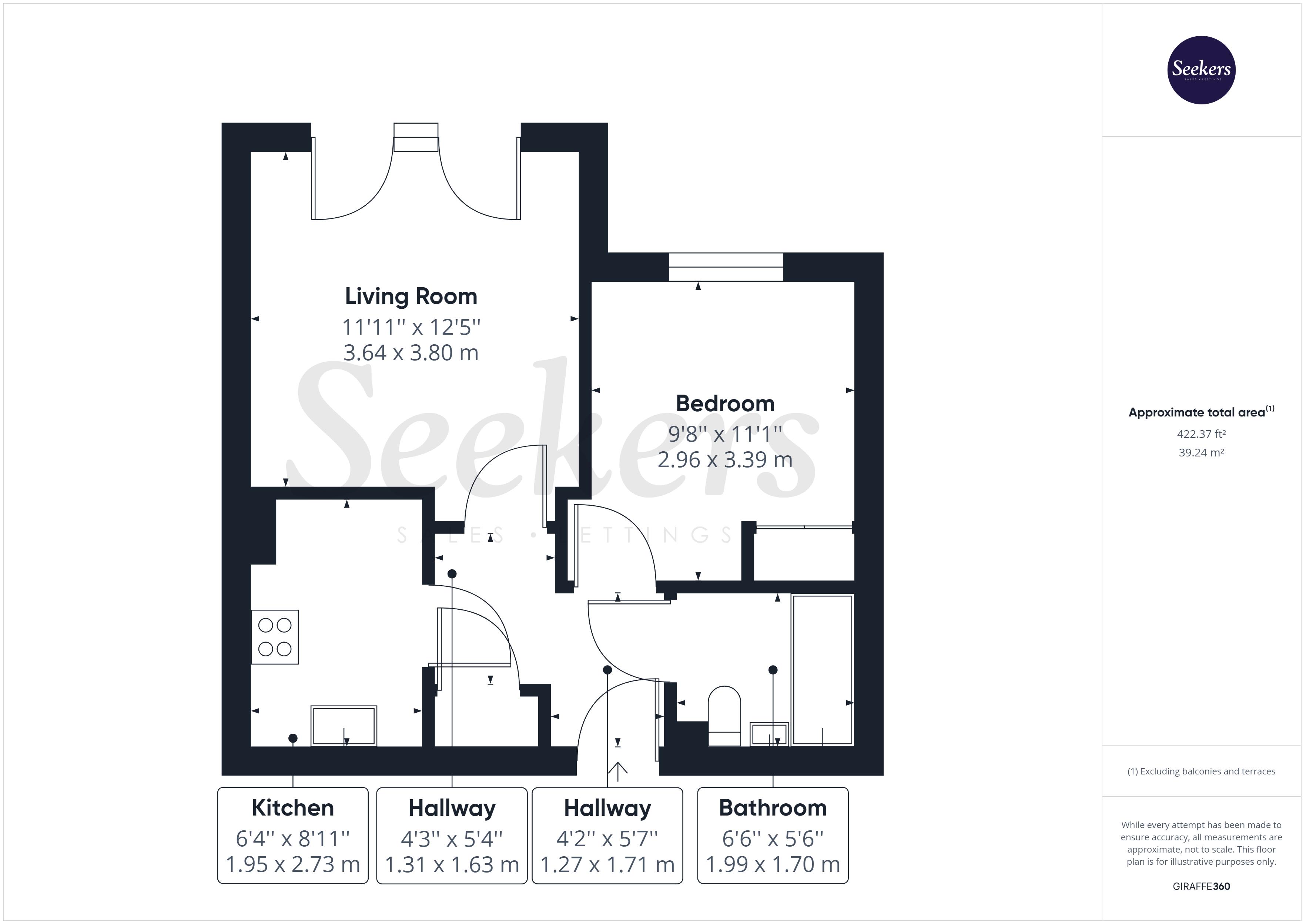 1 bed flat for sale in Hart Street, Maidstone - Property floorplan