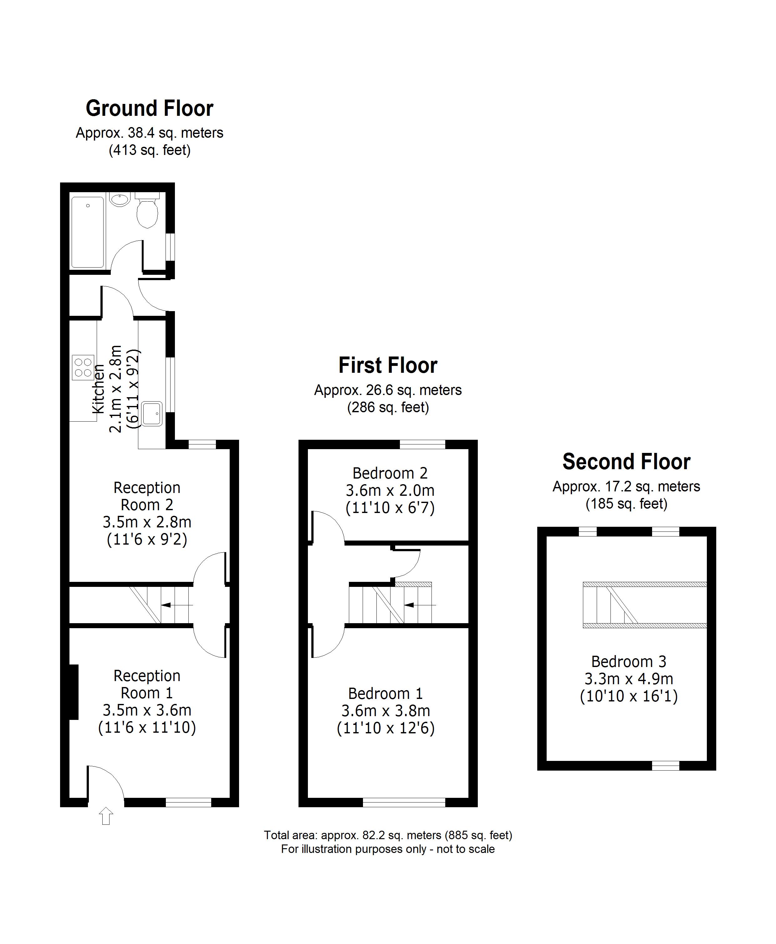 3 bed house for sale in Farleigh Hill, Maidstone - Property floorplan
