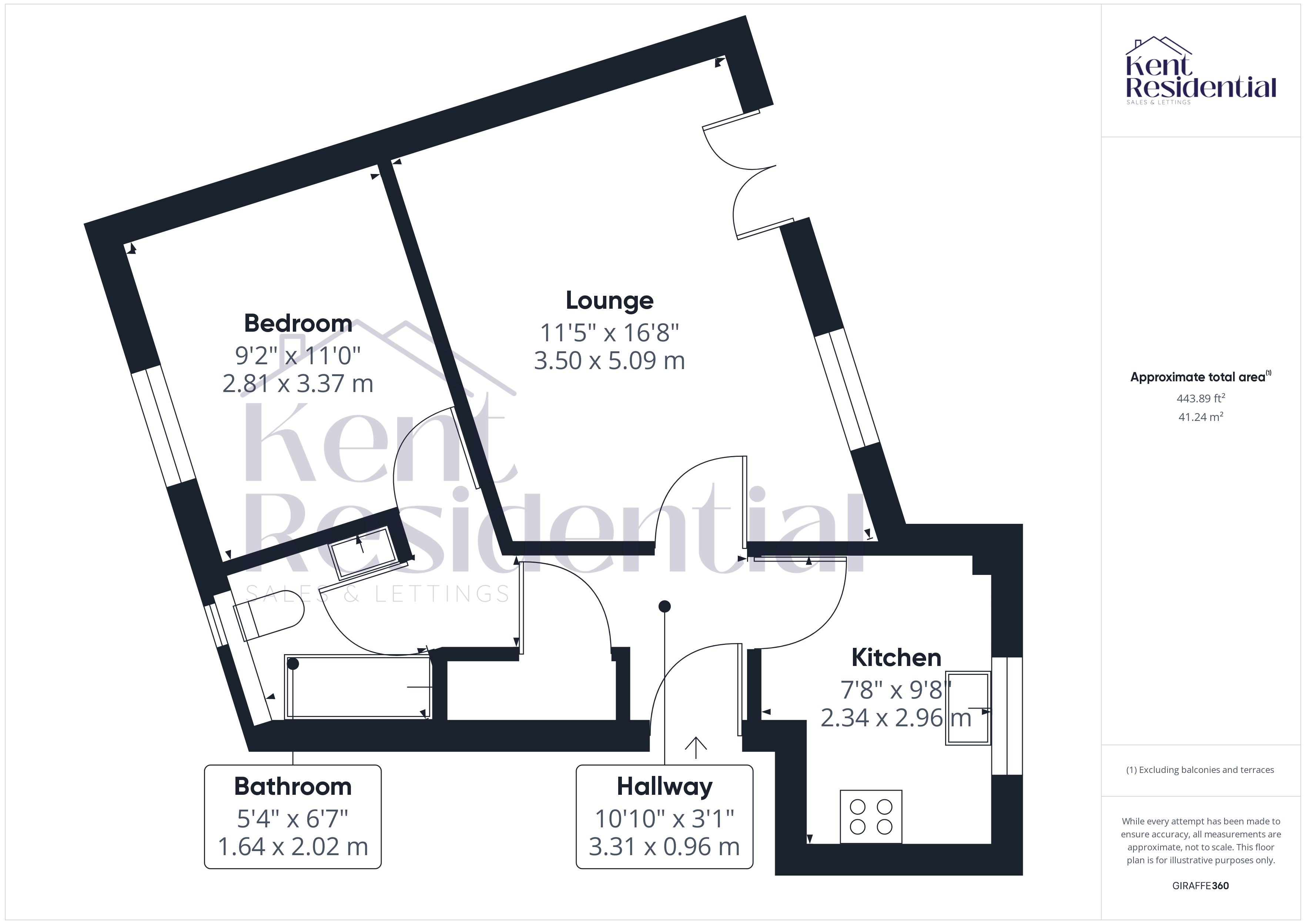 1 bed flat to rent in The Pintails, Chatham - Property floorplan