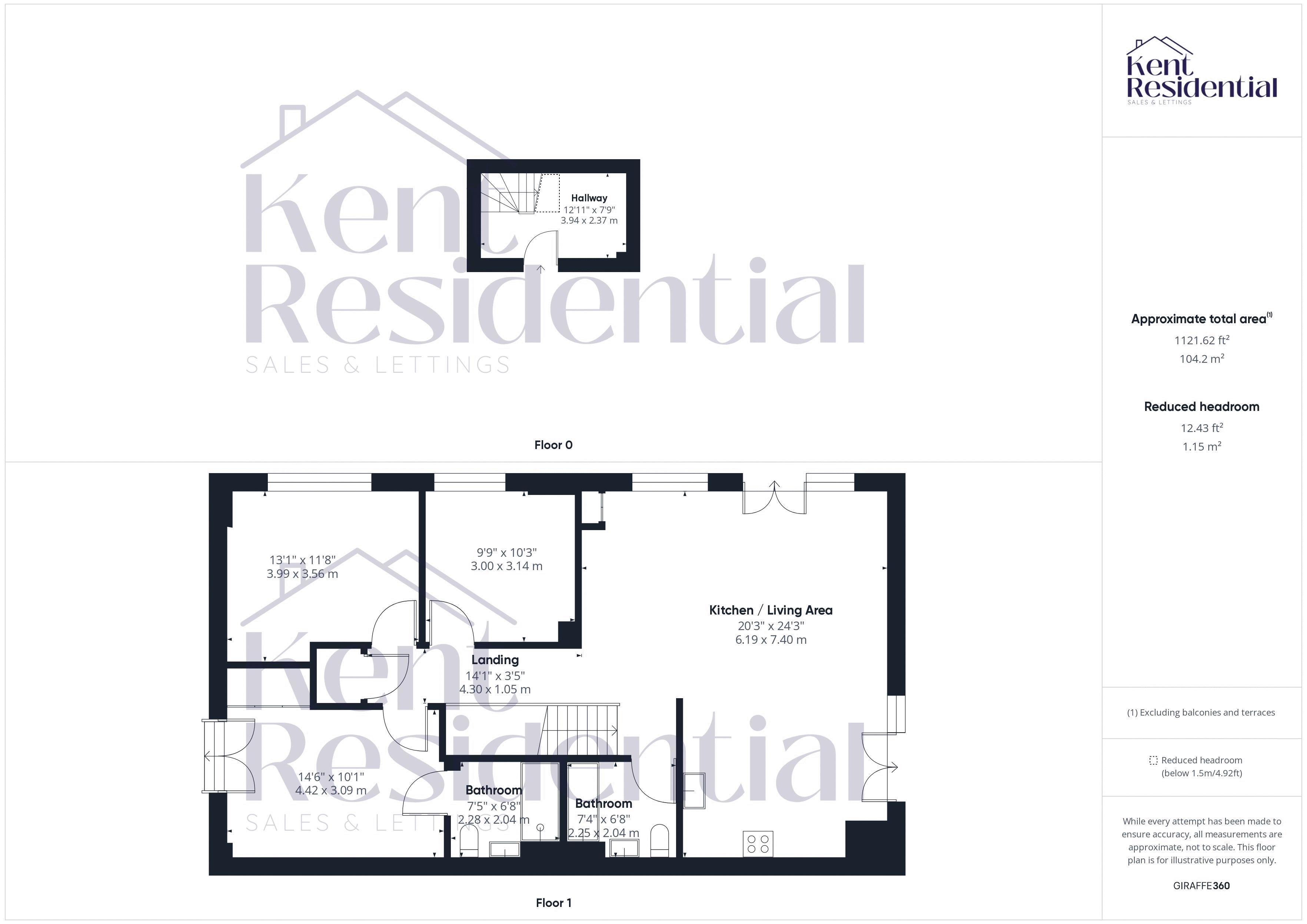 3 bed flat to rent in Adeline Heights, Maidstone - Property floorplan