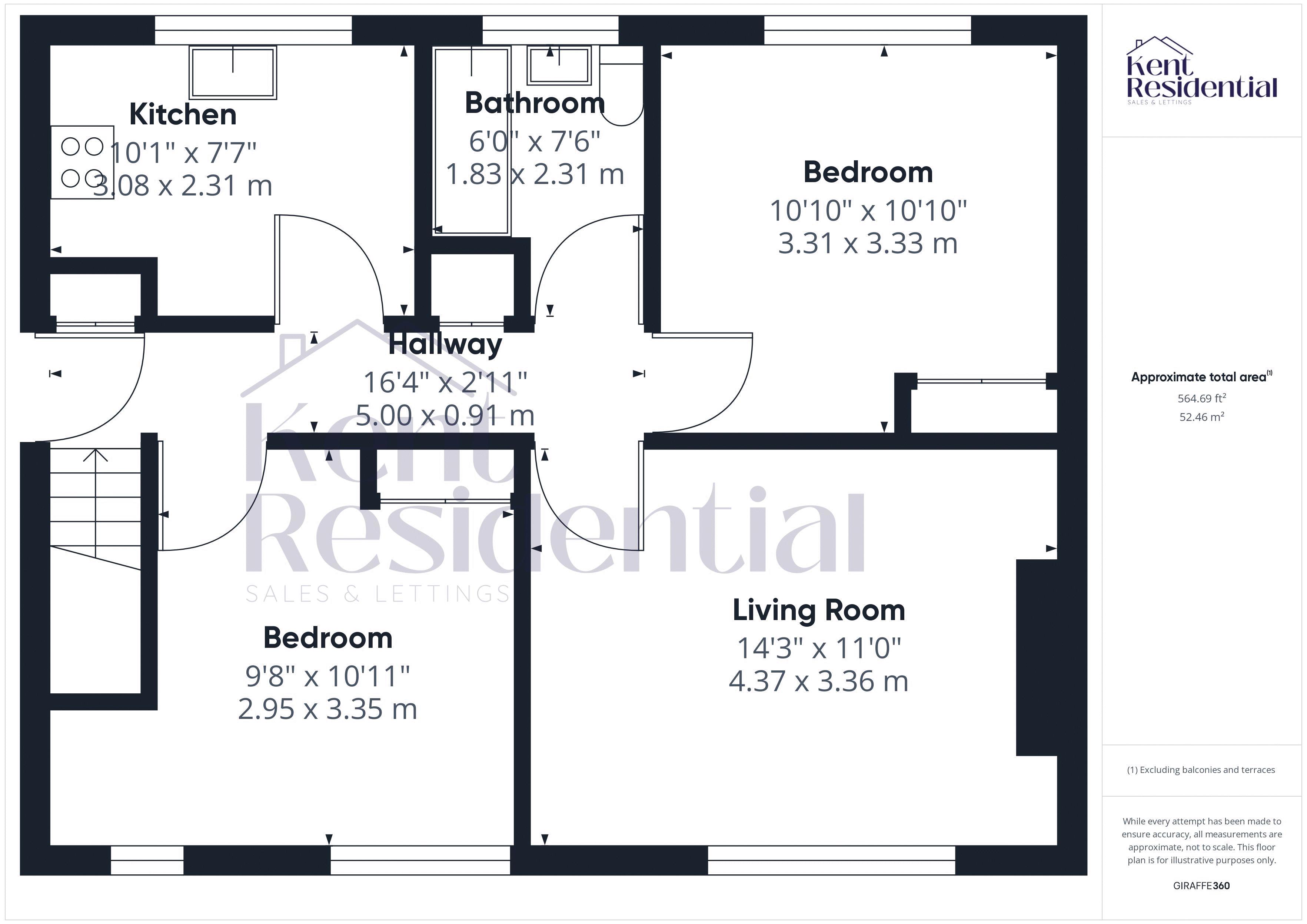 2 bed flat to rent in Cumberland Avenue, Maidstone - Property floorplan